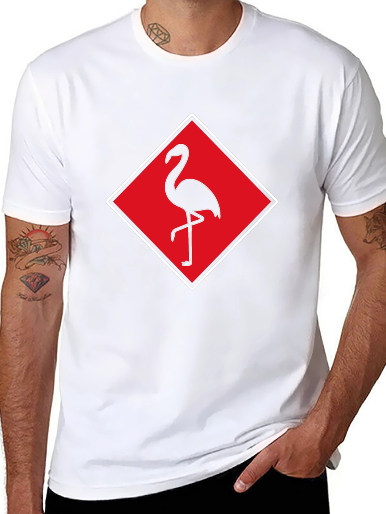 Flamingo Graphic Tee - Stylish Mens Black T-Shirt