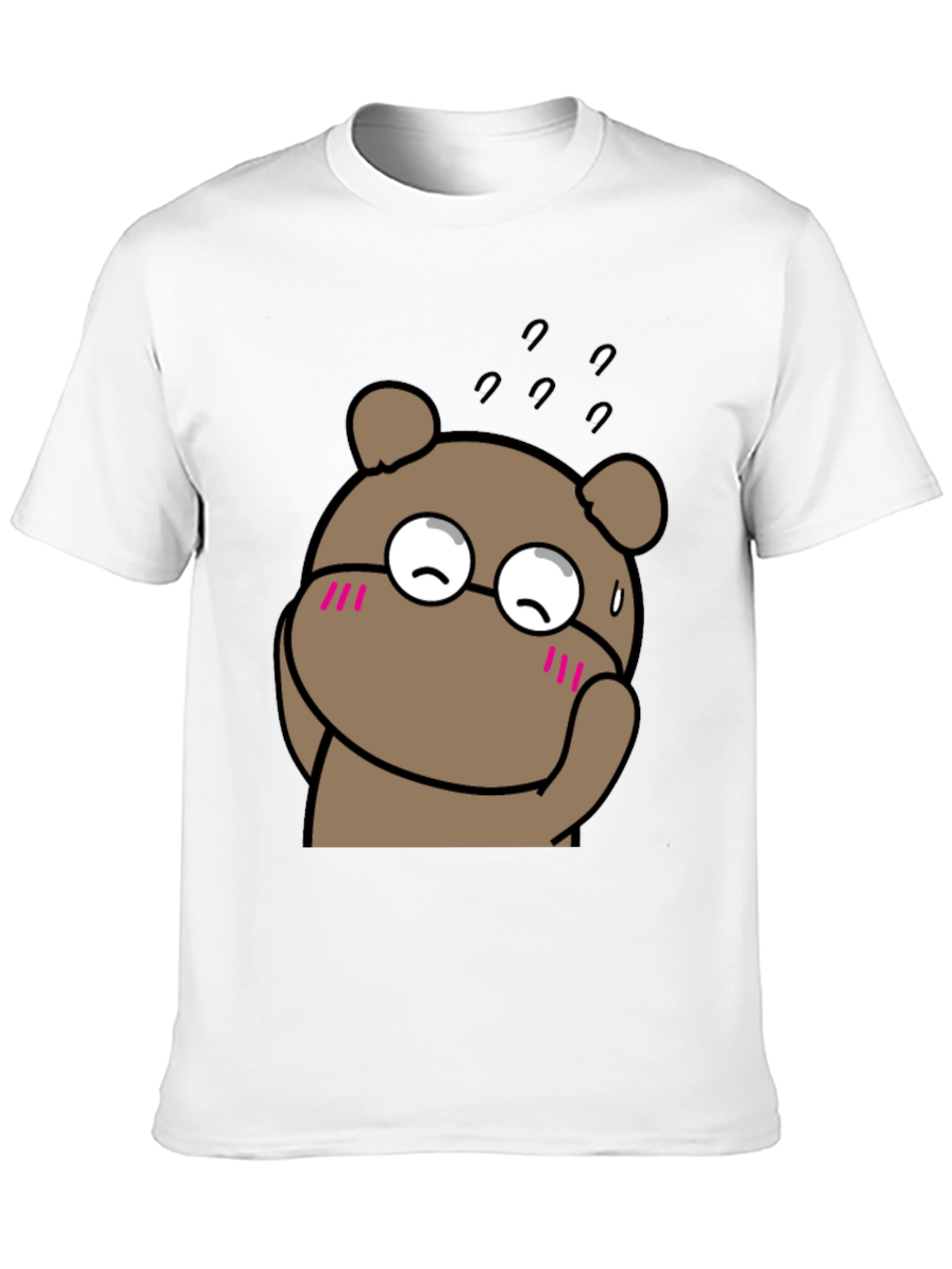 Cute Bear Graphic Black T-Shirt