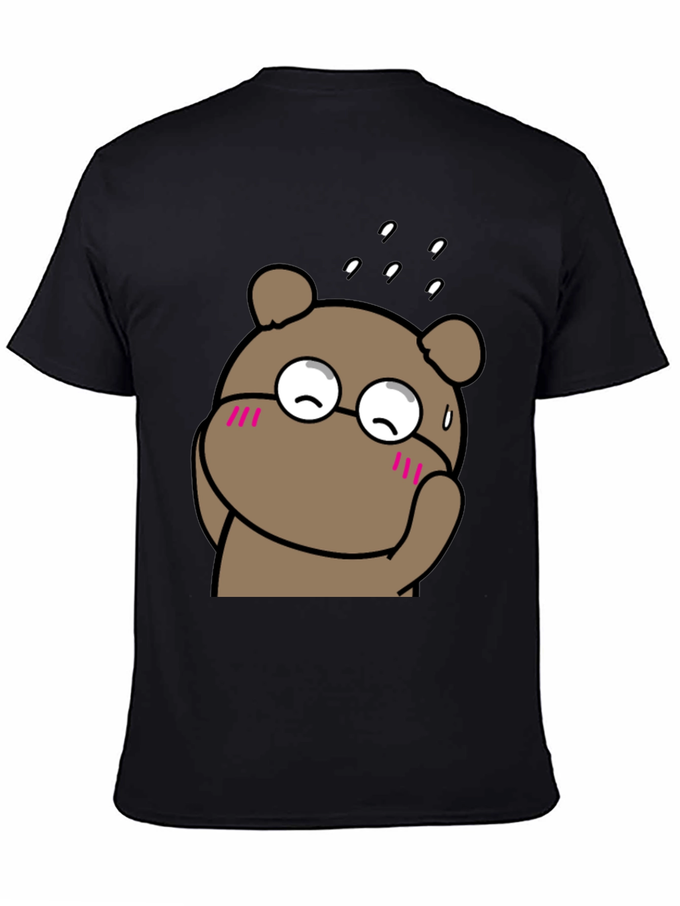 Cute Bear Graphic Black T-Shirt