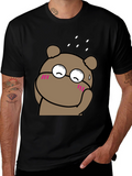Cute Bear Graphic Black T-Shirt