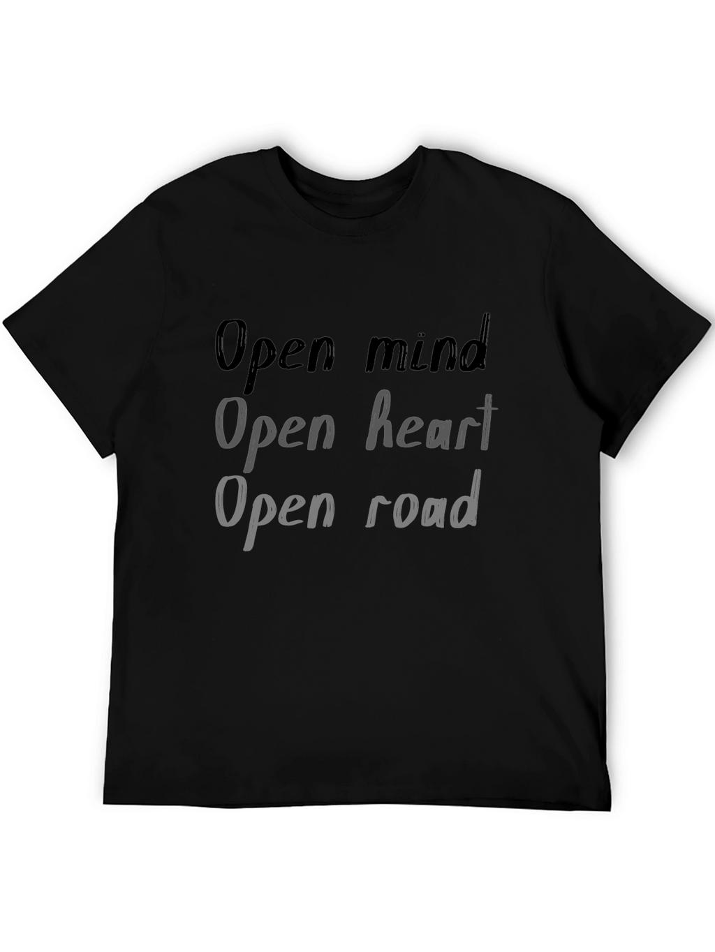 Open Mind Heart Road Graphic Tee - Black T-Shirt