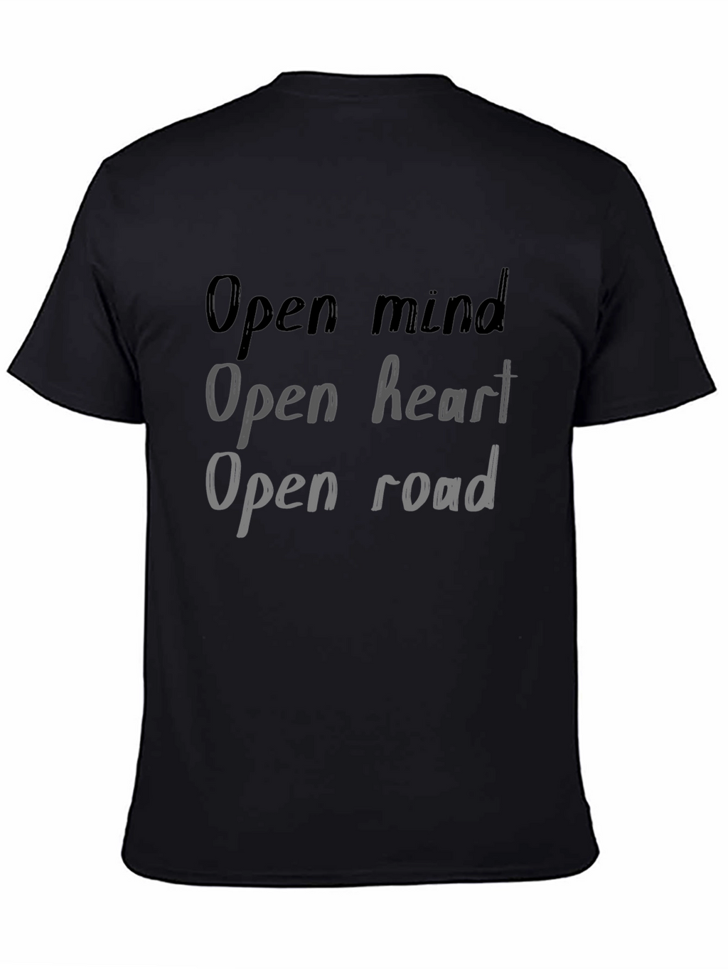 Open Mind Heart Road Graphic Tee - Black T-Shirt