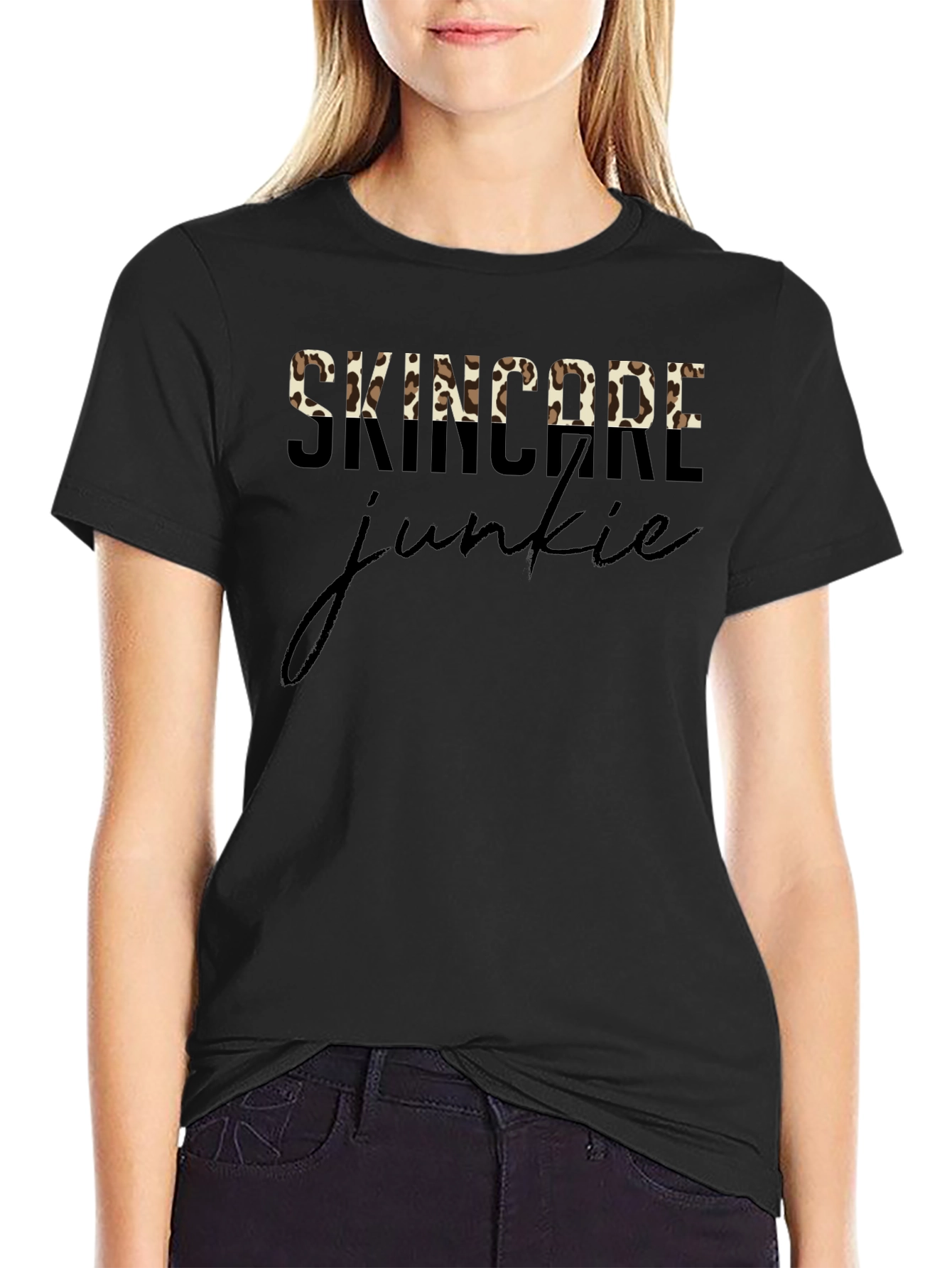 Skincare Junkie Leopard Print T-Shirt