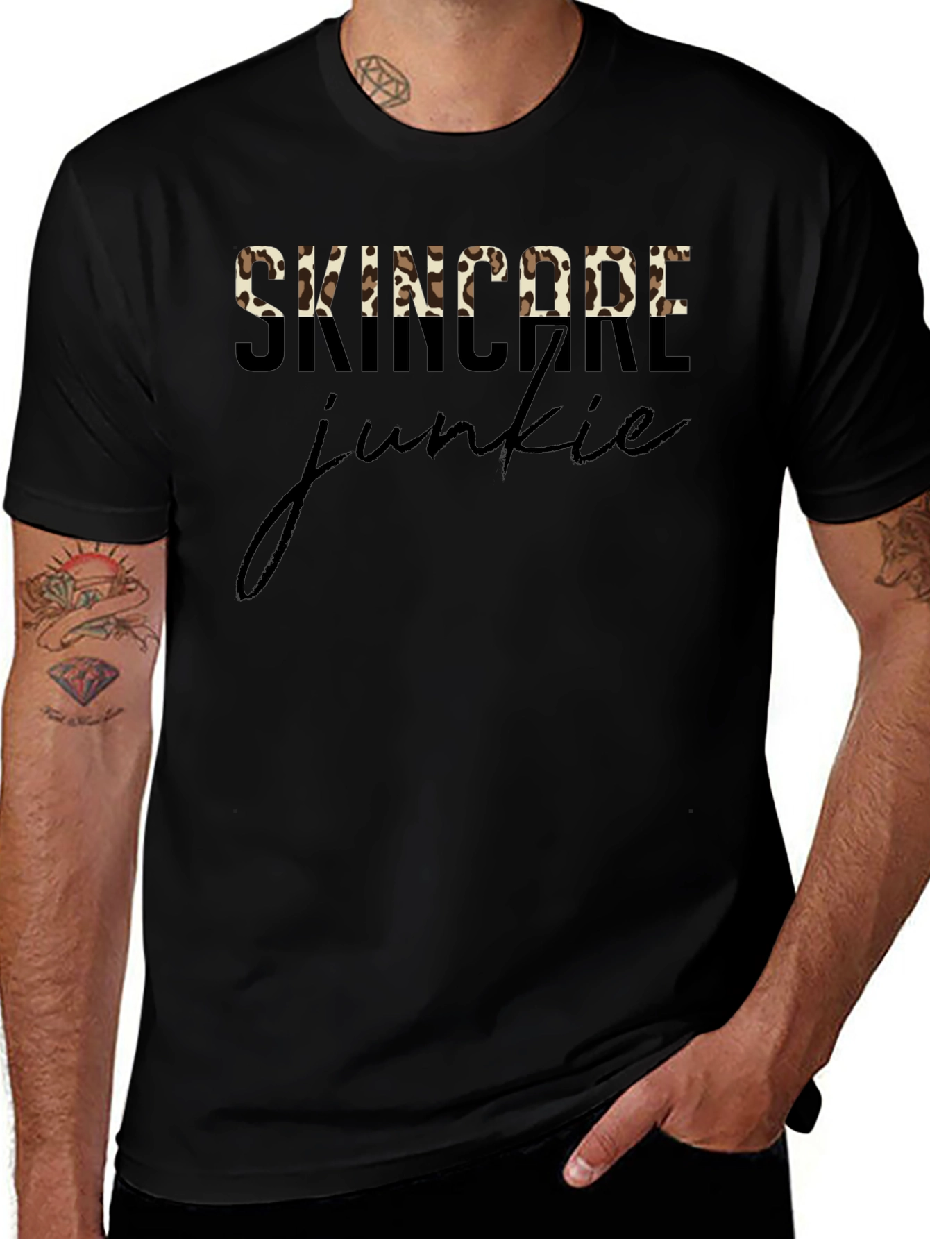 Skincare Junkie Leopard Print T-Shirt