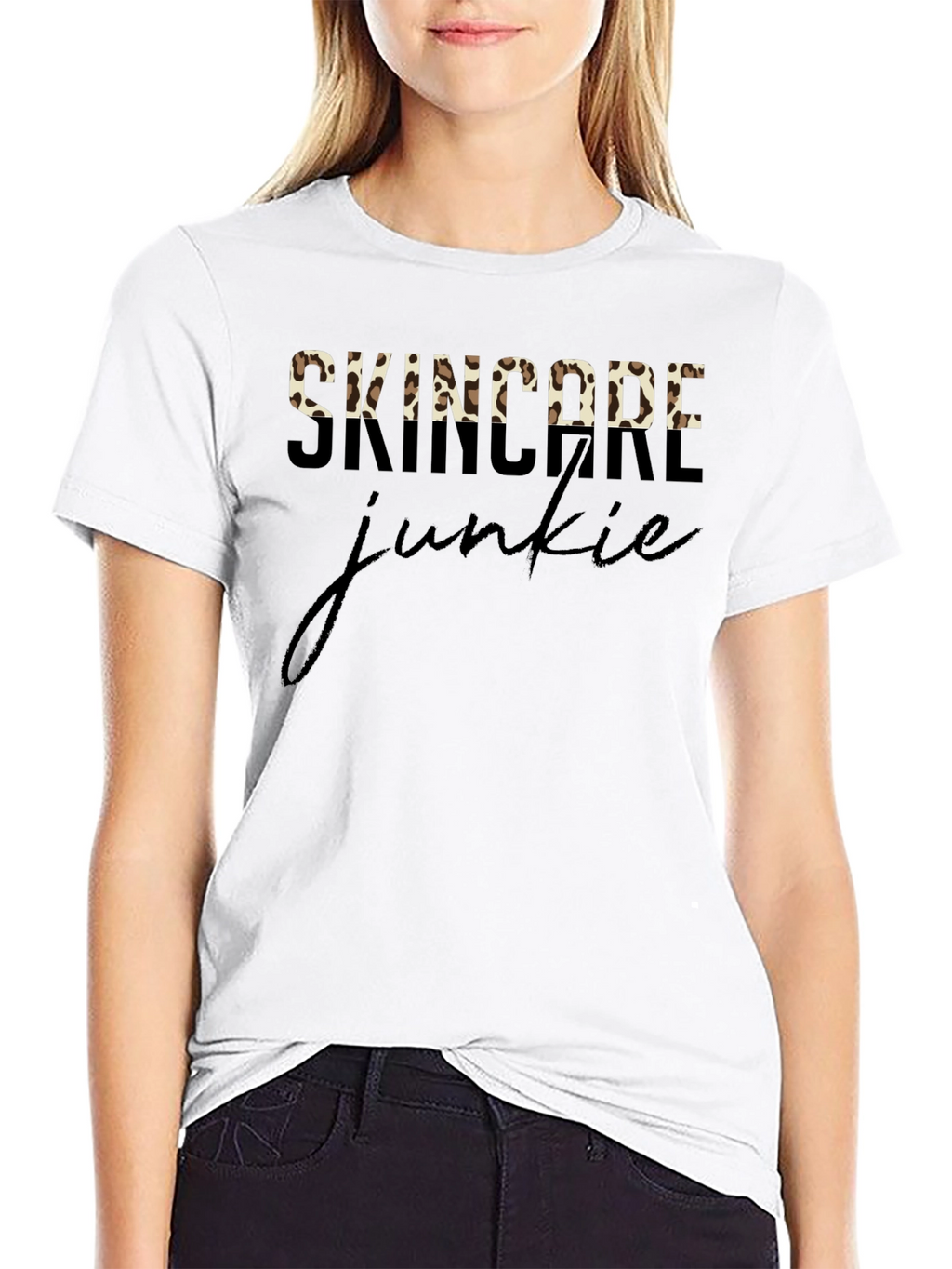 Skincare Junkie Leopard Print T-Shirt