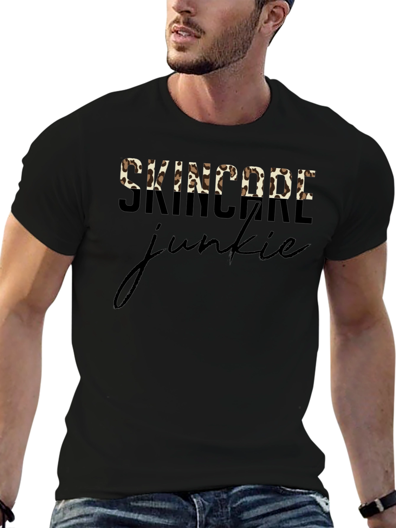 Skincare Junkie Leopard Print T-Shirt