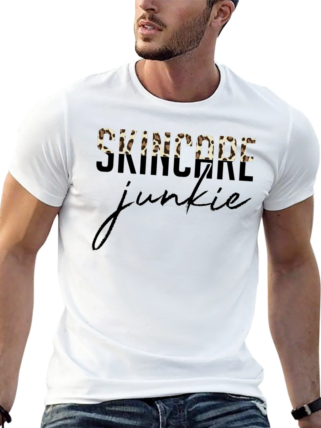 Skincare Junkie Leopard Print T-Shirt