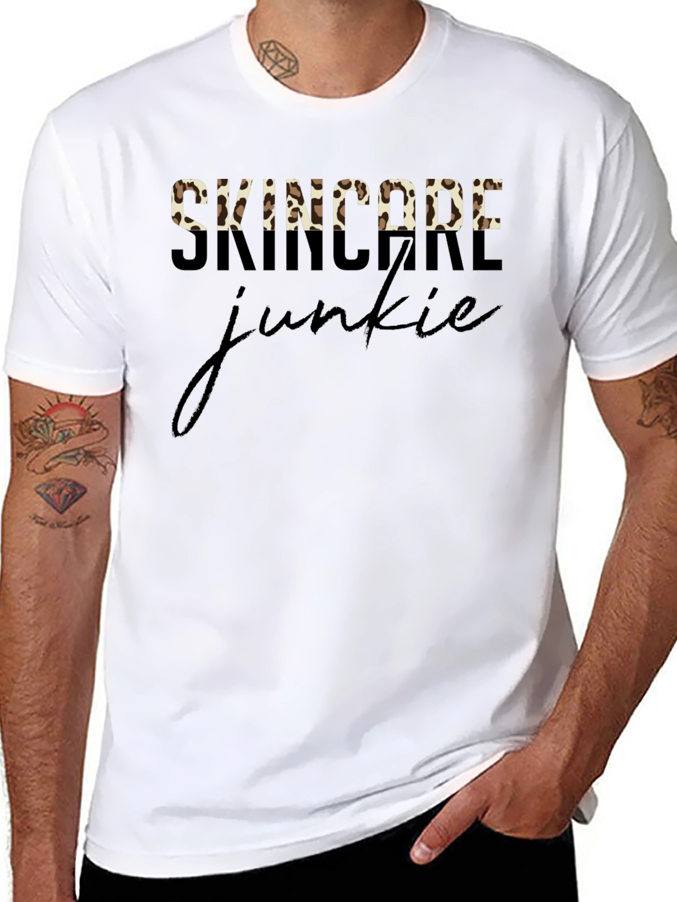 Skincare Junkie Leopard Print T-Shirt