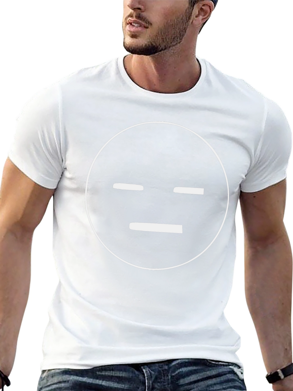 Minimalist Face Graphic Black T-Shirt