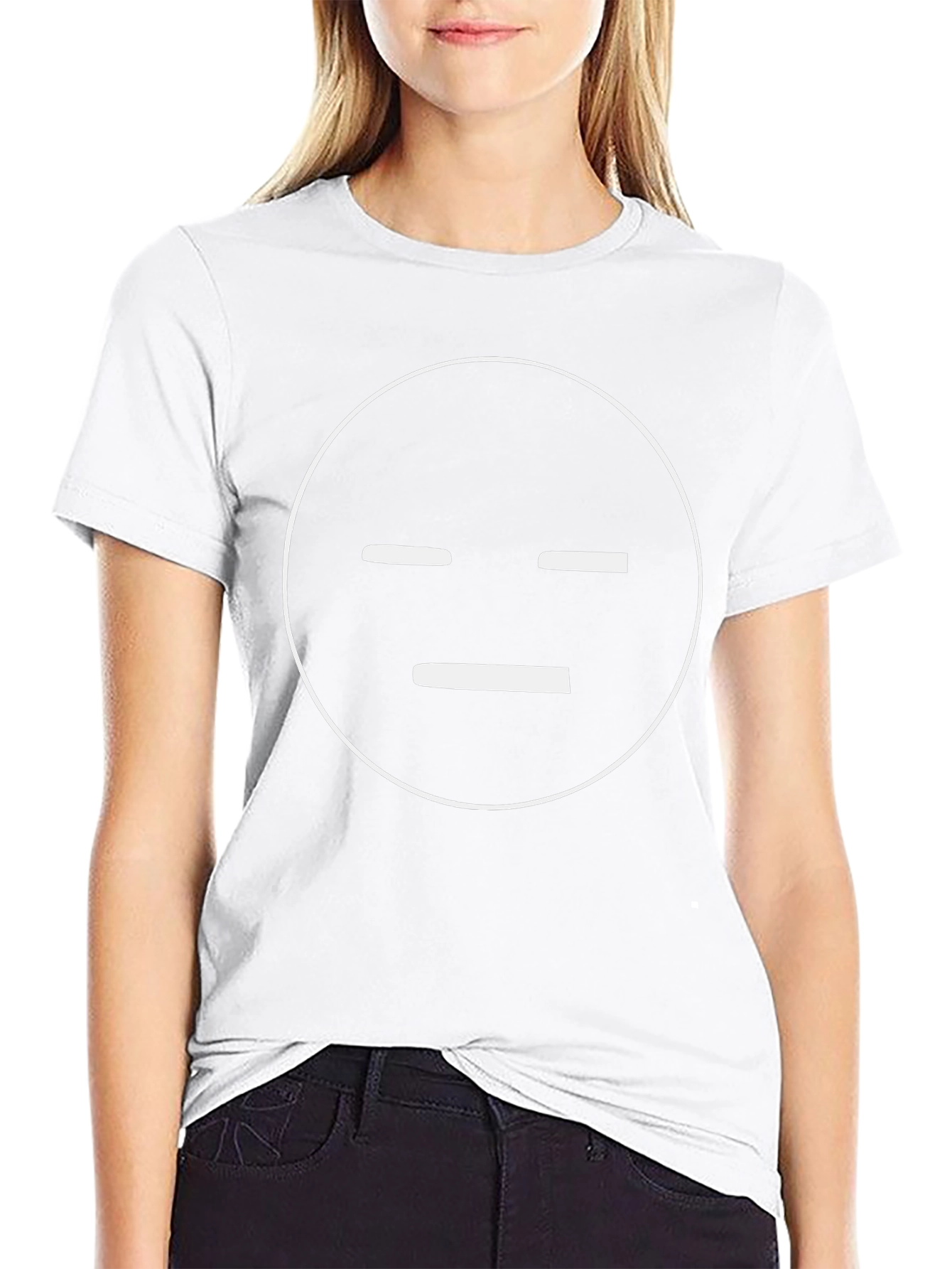 Minimalist Face Graphic Black T-Shirt