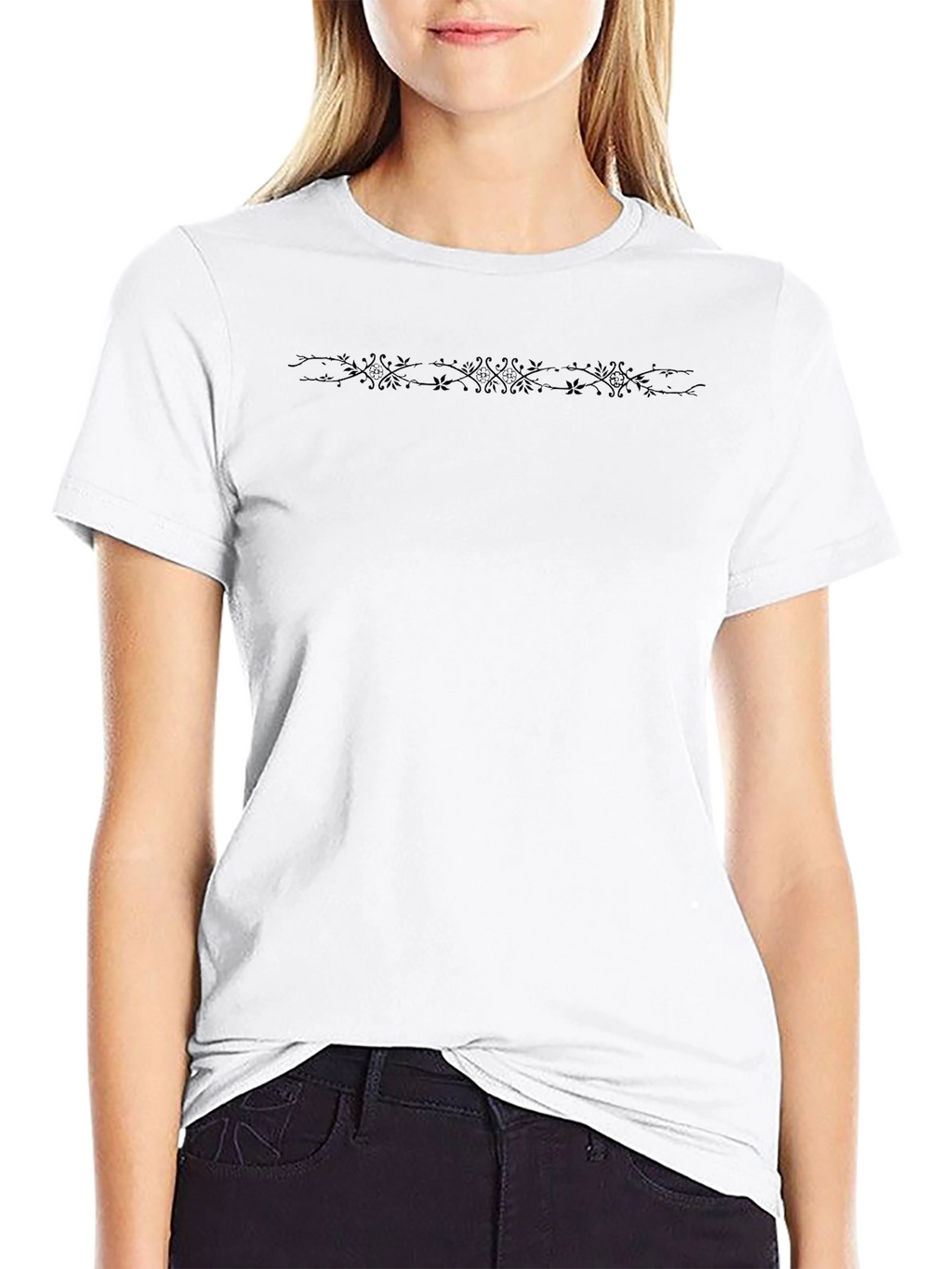 Mens Black Graphic Print Crew Neck T-Shirt