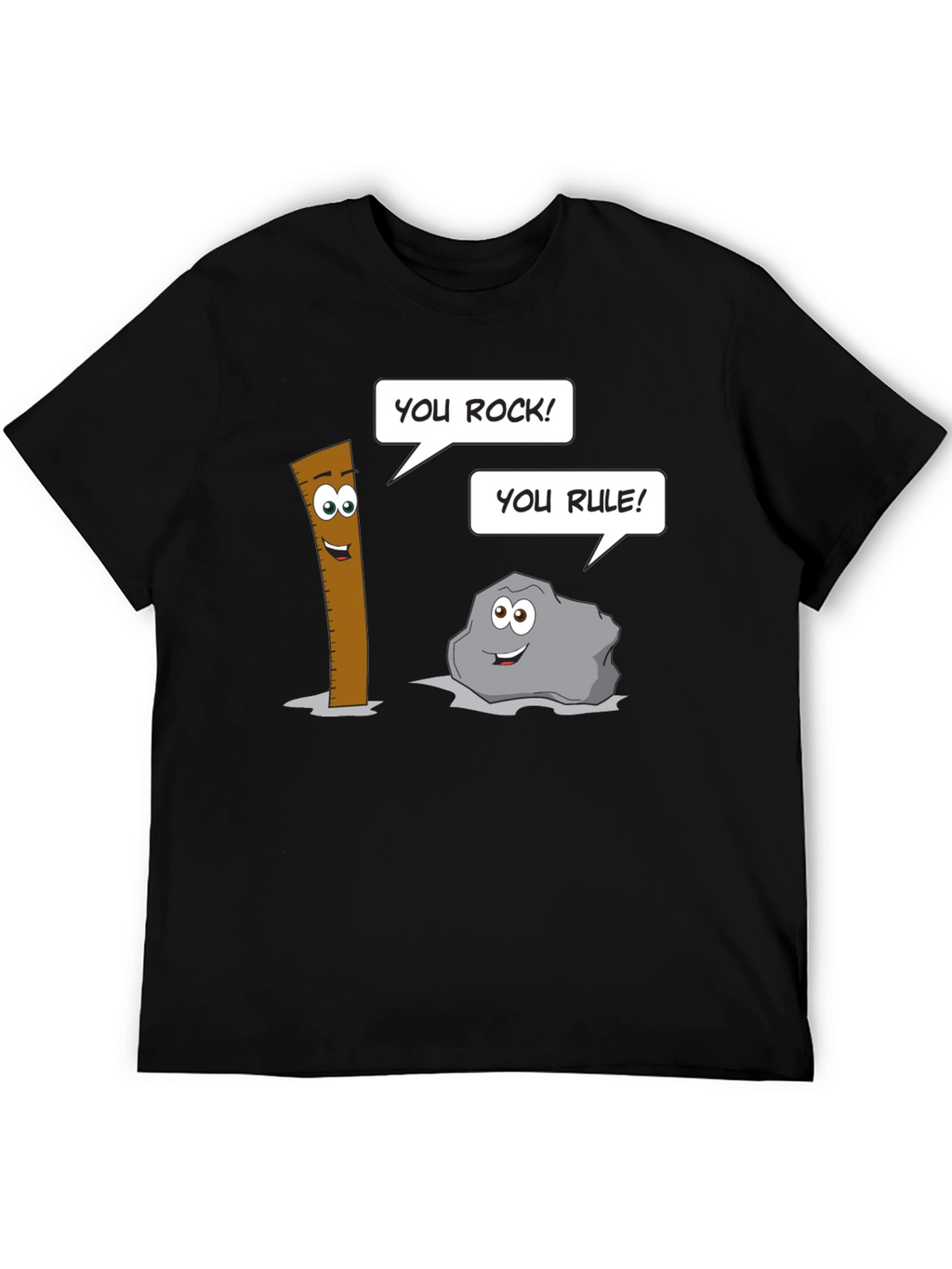 Humorous Cartoon Puns Rock Rule T-Shirt