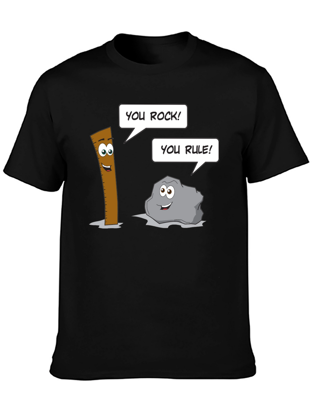 Humorous Cartoon Puns Rock Rule T-Shirt