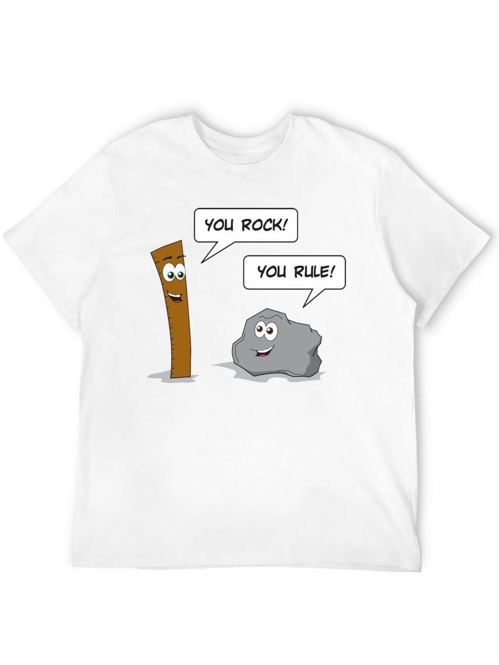 Humorous Cartoon Puns Rock Rule T-Shirt