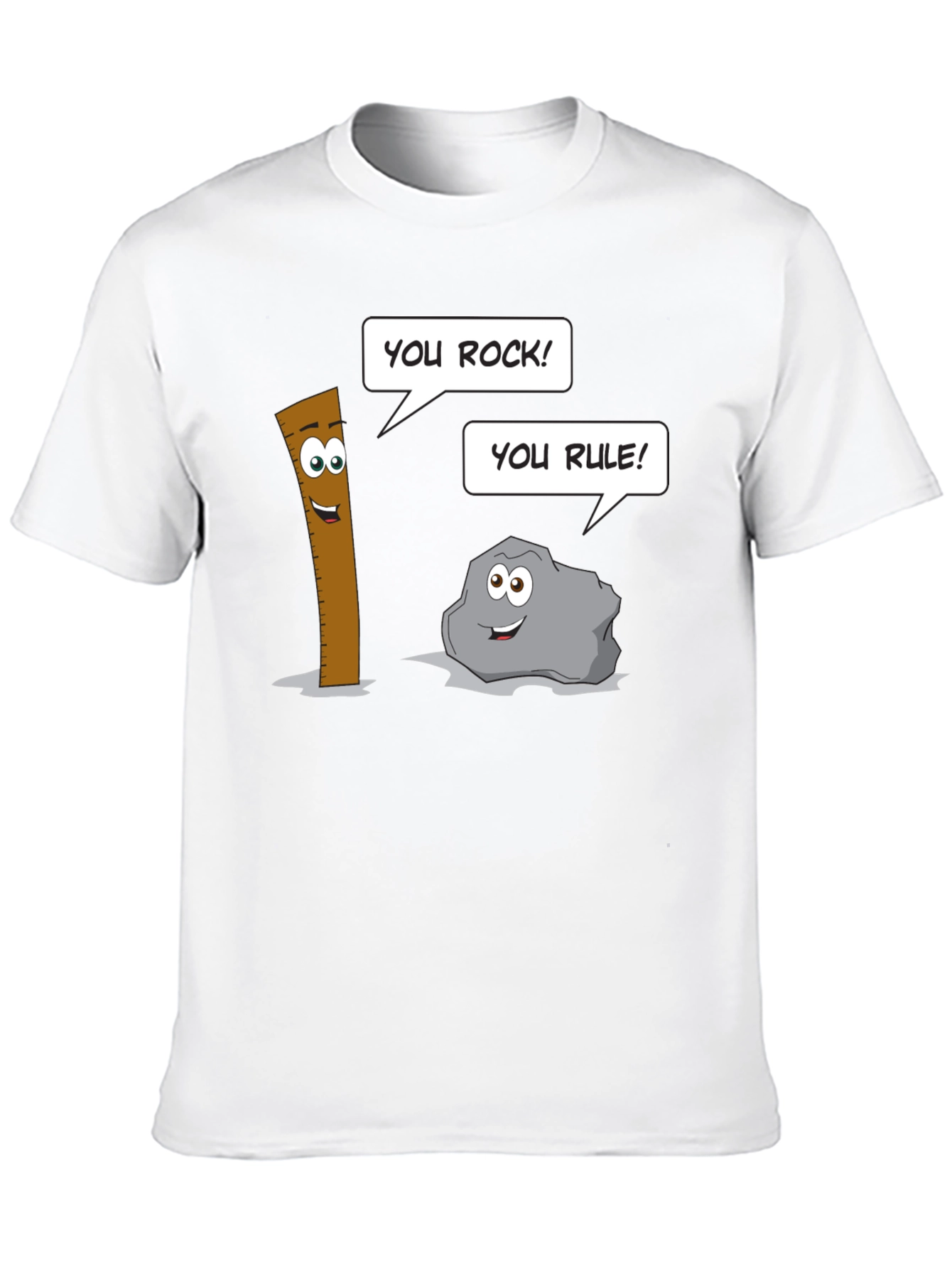 Humorous Cartoon Puns Rock Rule T-Shirt