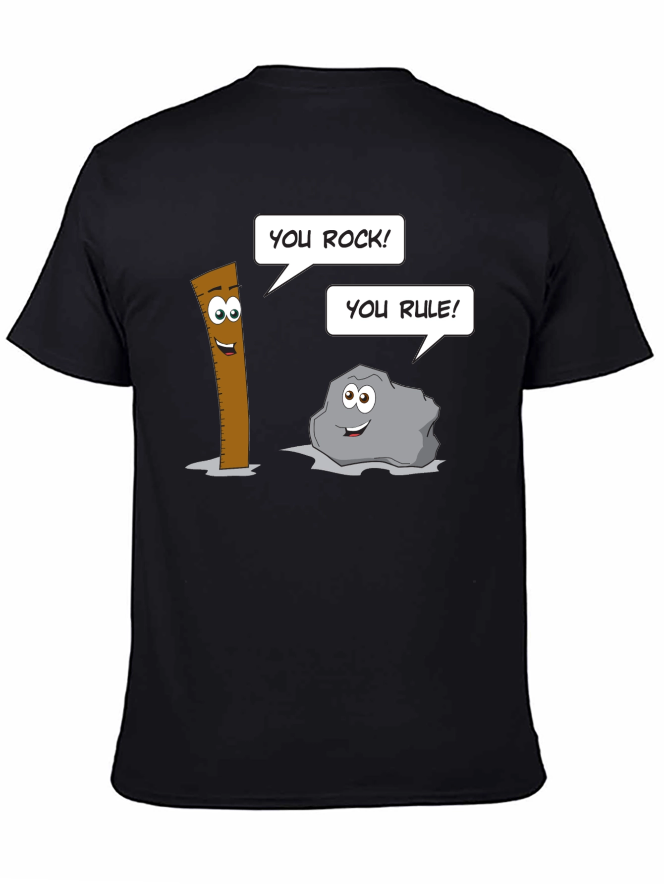 Humorous Cartoon Puns Rock Rule T-Shirt
