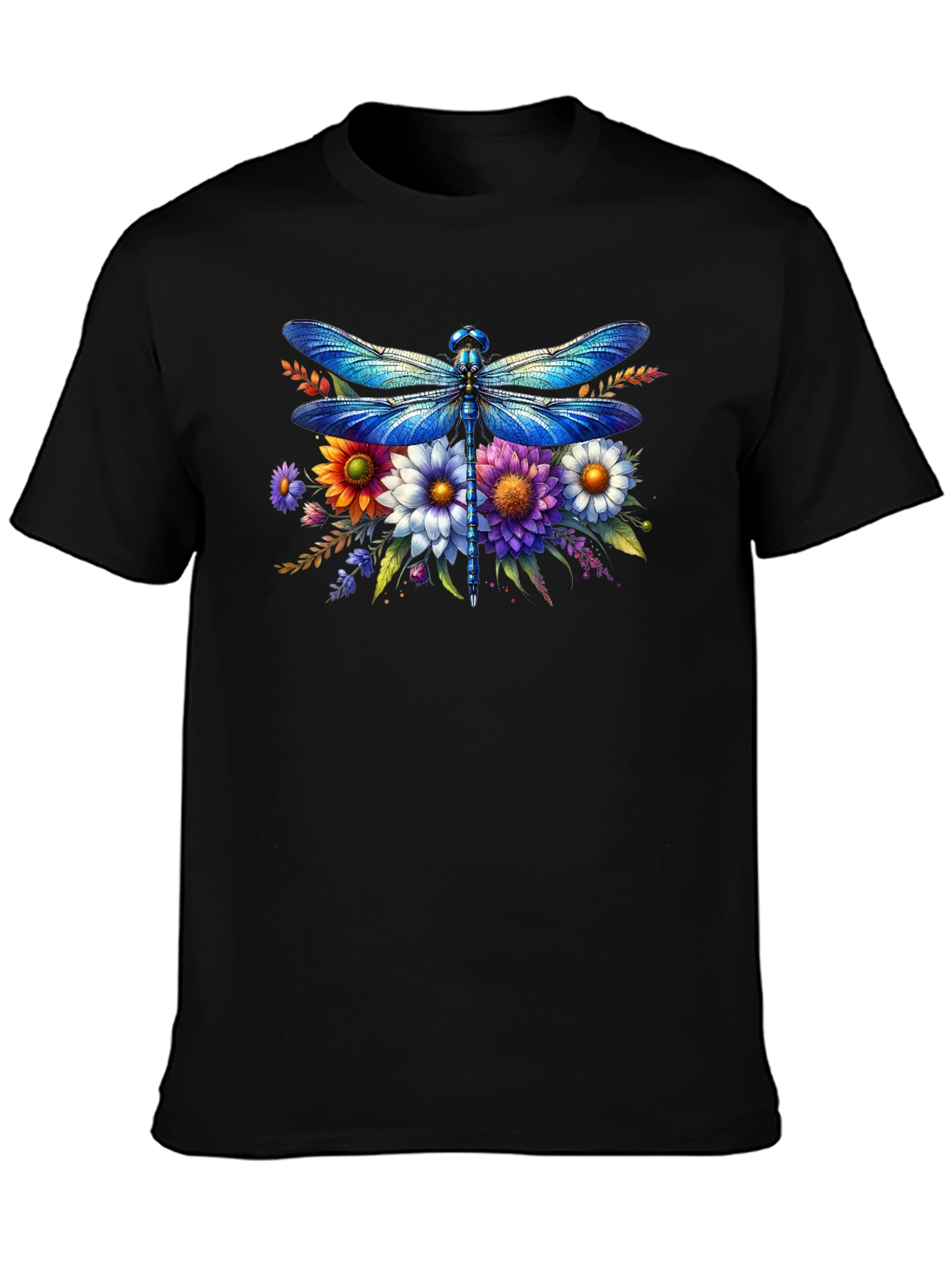 Dragonfly Floral Graphic Tee - Stylish Comfort