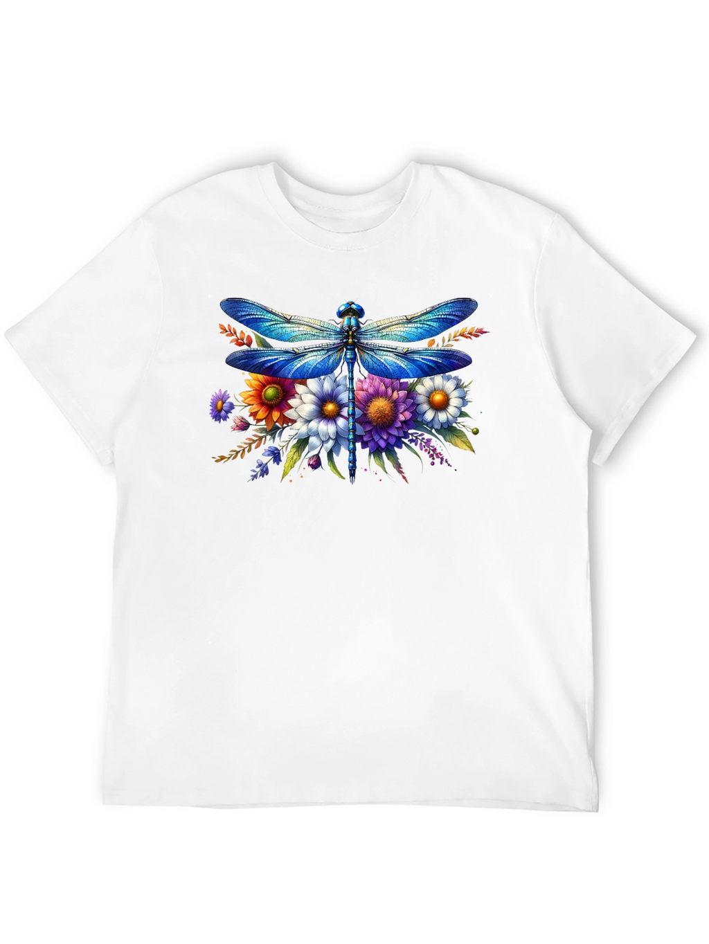 Dragonfly Floral Graphic Tee - Stylish Comfort