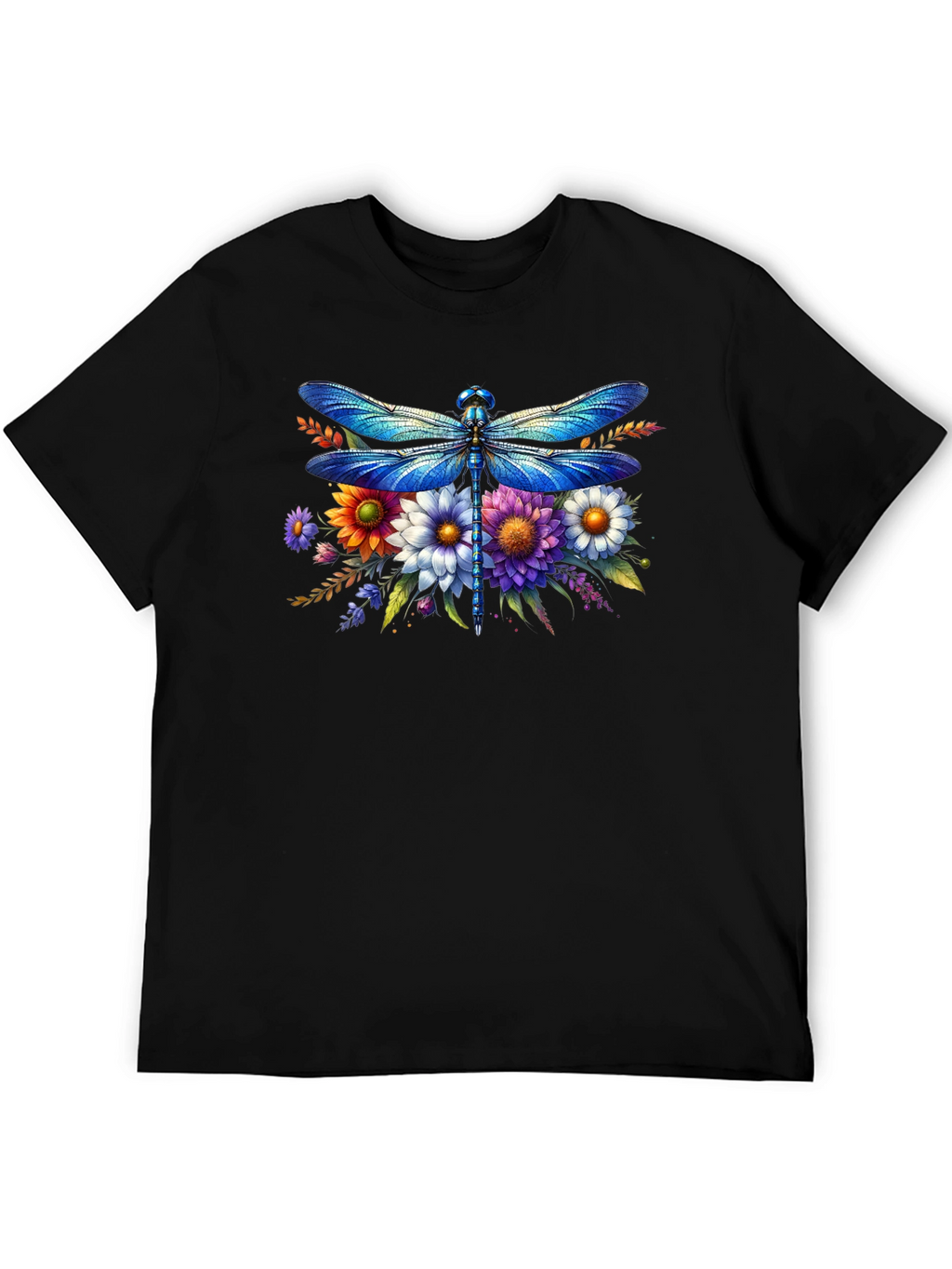 Dragonfly Floral Graphic Tee - Stylish Comfort