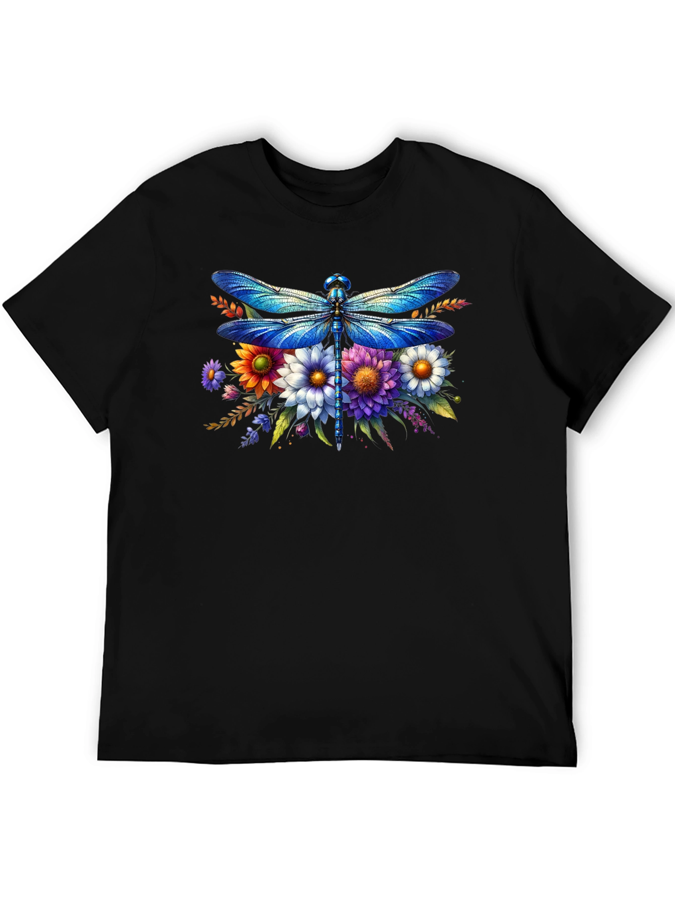 Dragonfly Floral Graphic Tee - Stylish Comfort