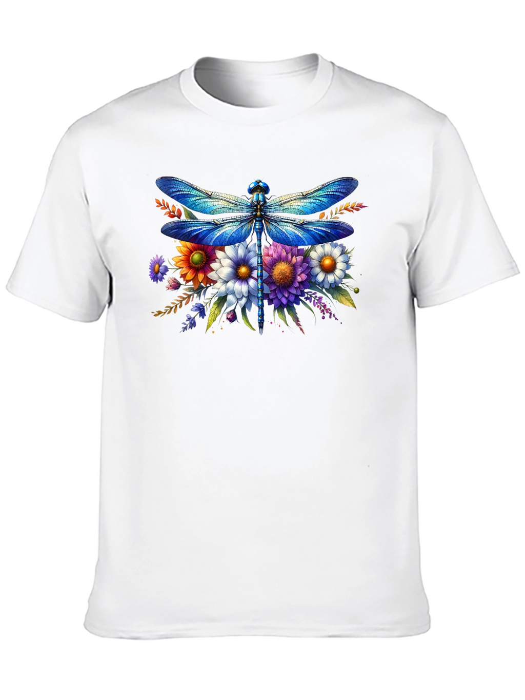 Dragonfly Floral Graphic Tee - Stylish Comfort