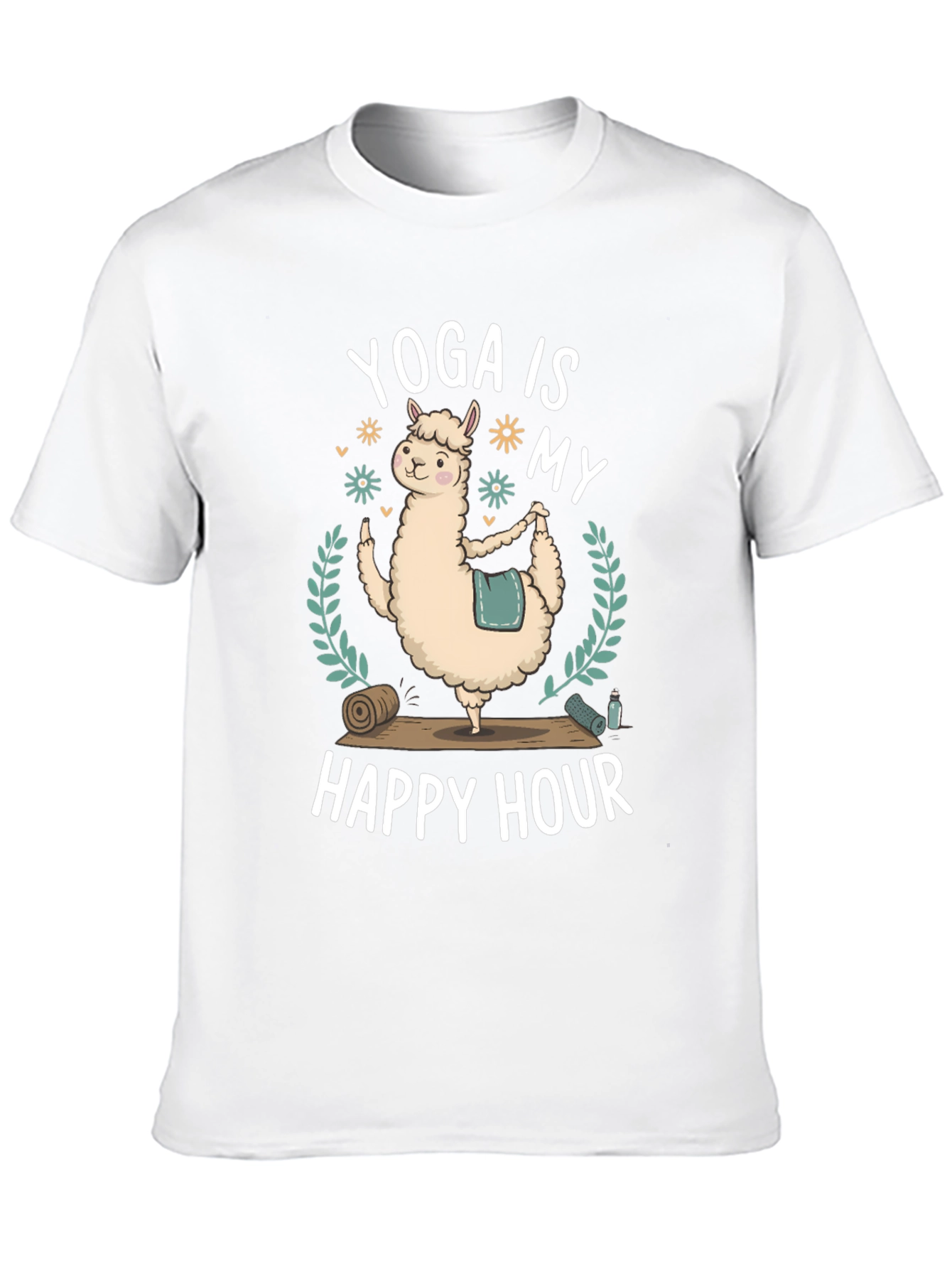 Yoga Llama Graphic T-Shirt - Happy Hour Tee