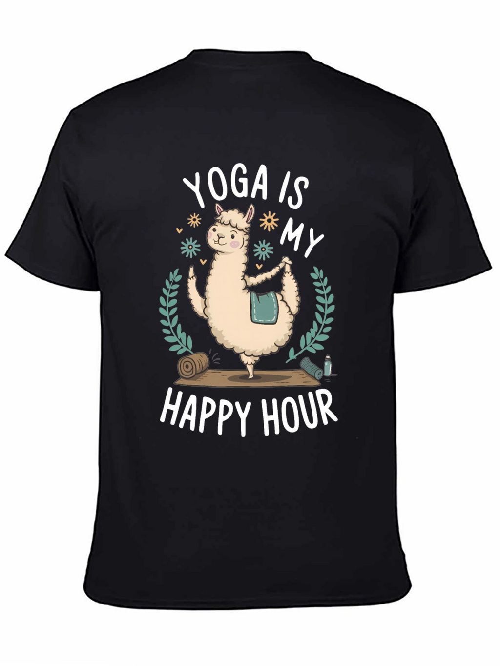Yoga Llama Graphic T-Shirt - Happy Hour Tee