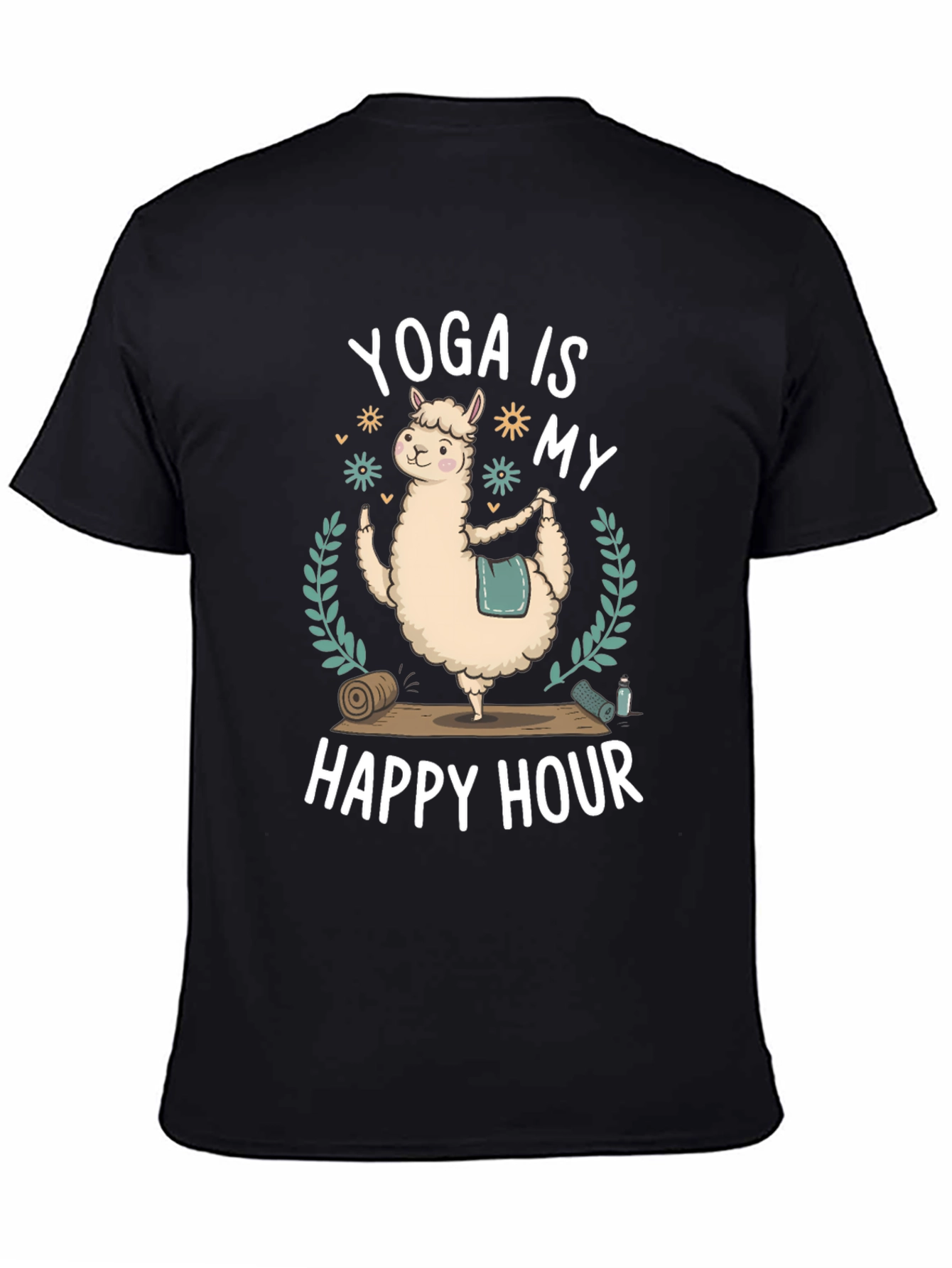 Yoga Llama Graphic T-Shirt - Happy Hour Tee