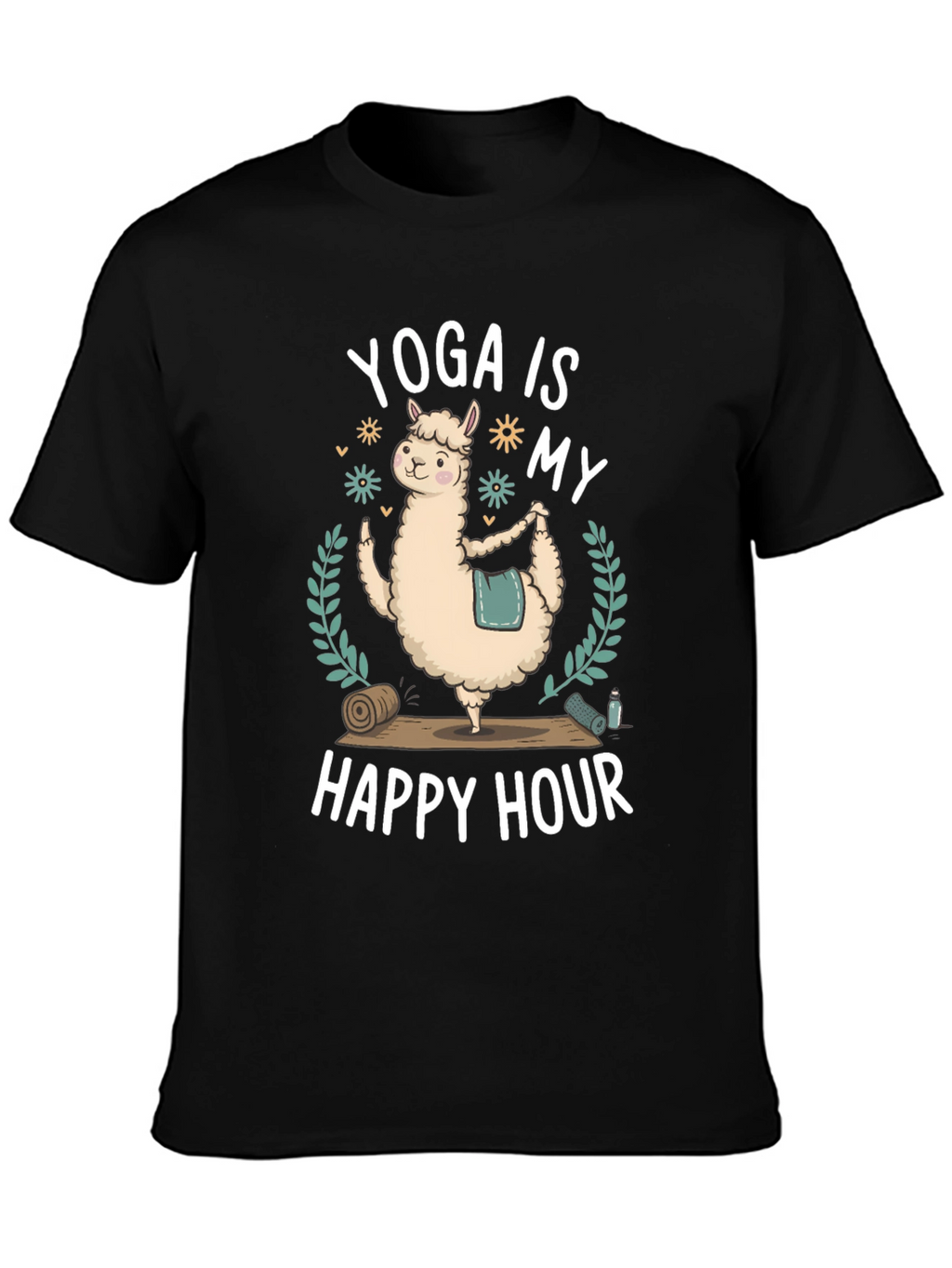 Yoga Llama Graphic T-Shirt - Happy Hour Tee