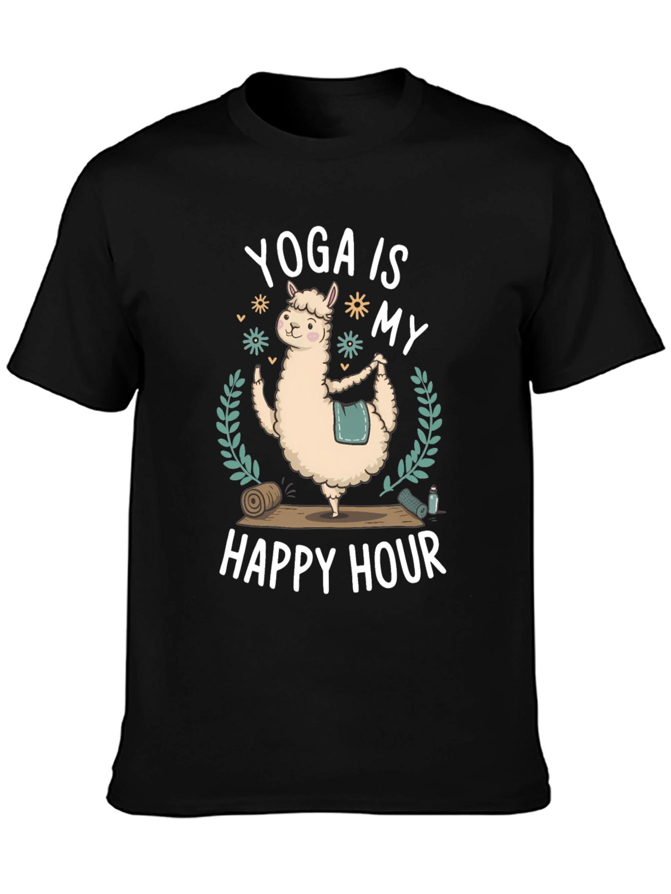 Yoga Llama Graphic T-Shirt - Happy Hour Tee