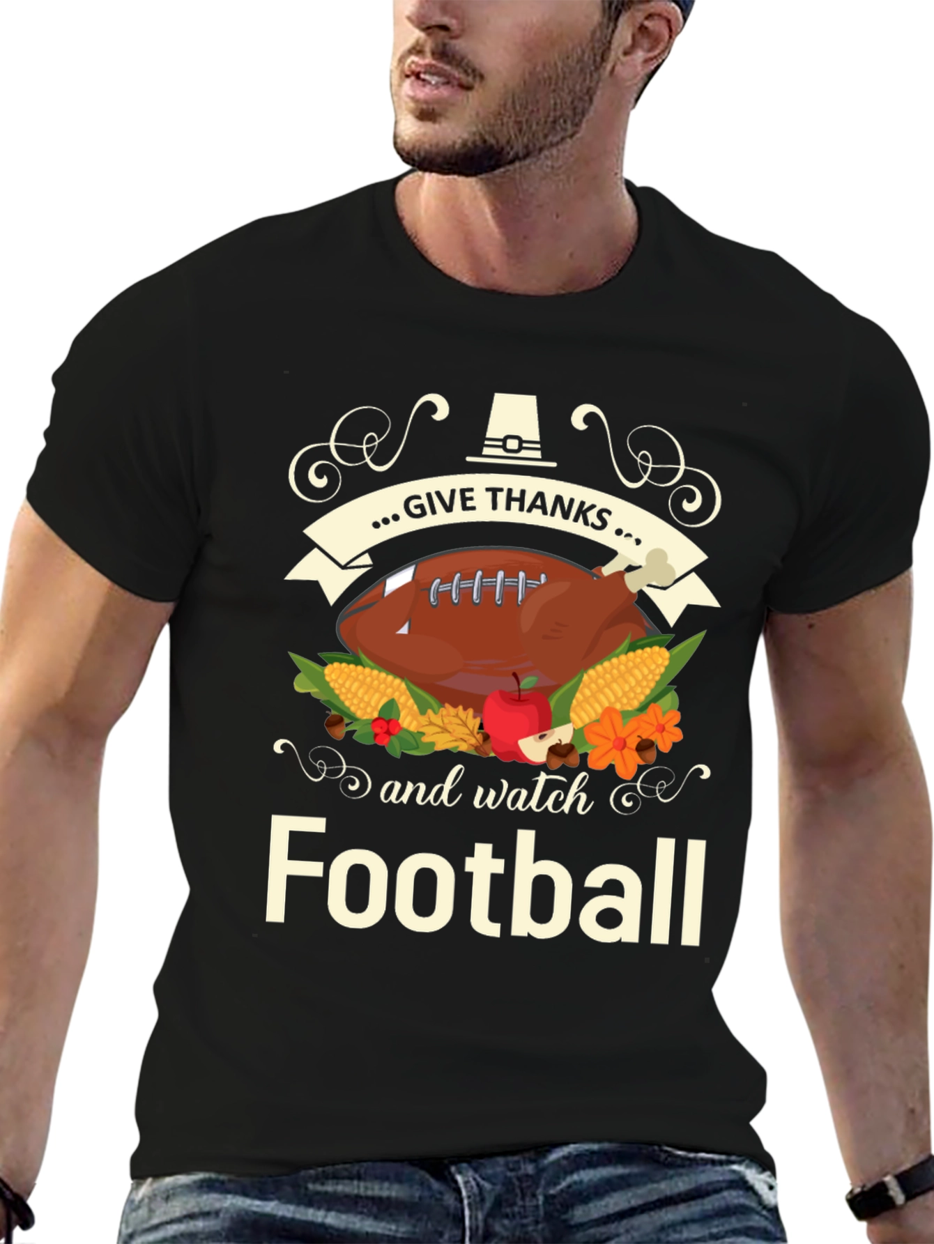 Give Thanks and Watch Football Thanksgiving T-Shirt