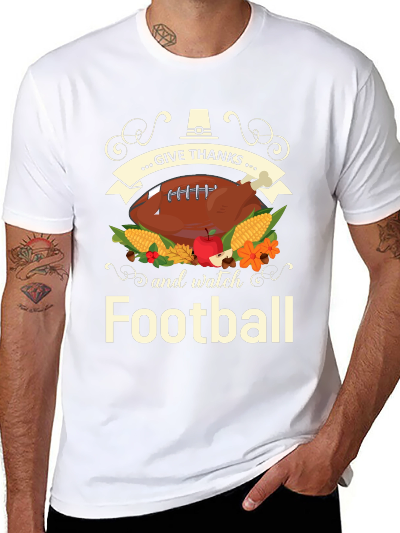 Give Thanks and Watch Football Thanksgiving T-Shirt