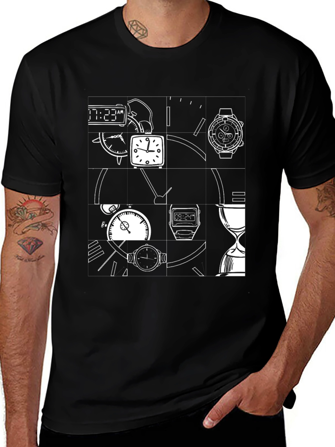 Timepiece T-Shirt - Black Graphic Tee