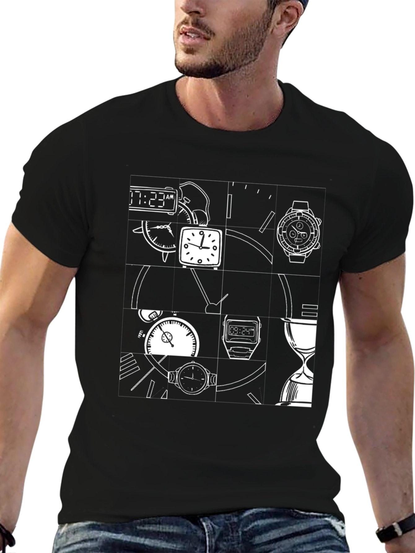 Timepiece T-Shirt - Black Graphic Tee