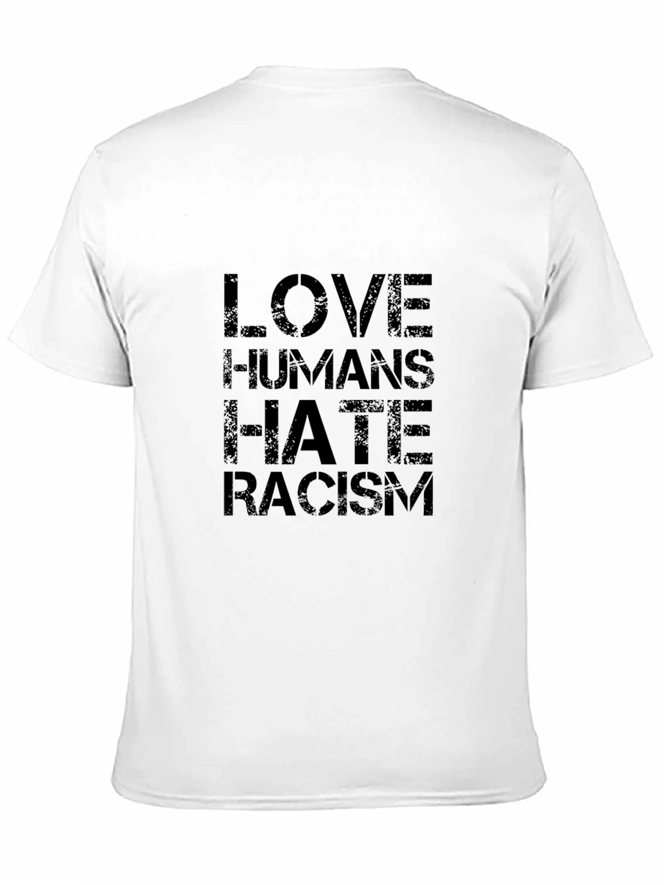 Love Humans Hate Racism Black Graphic T-Shirt