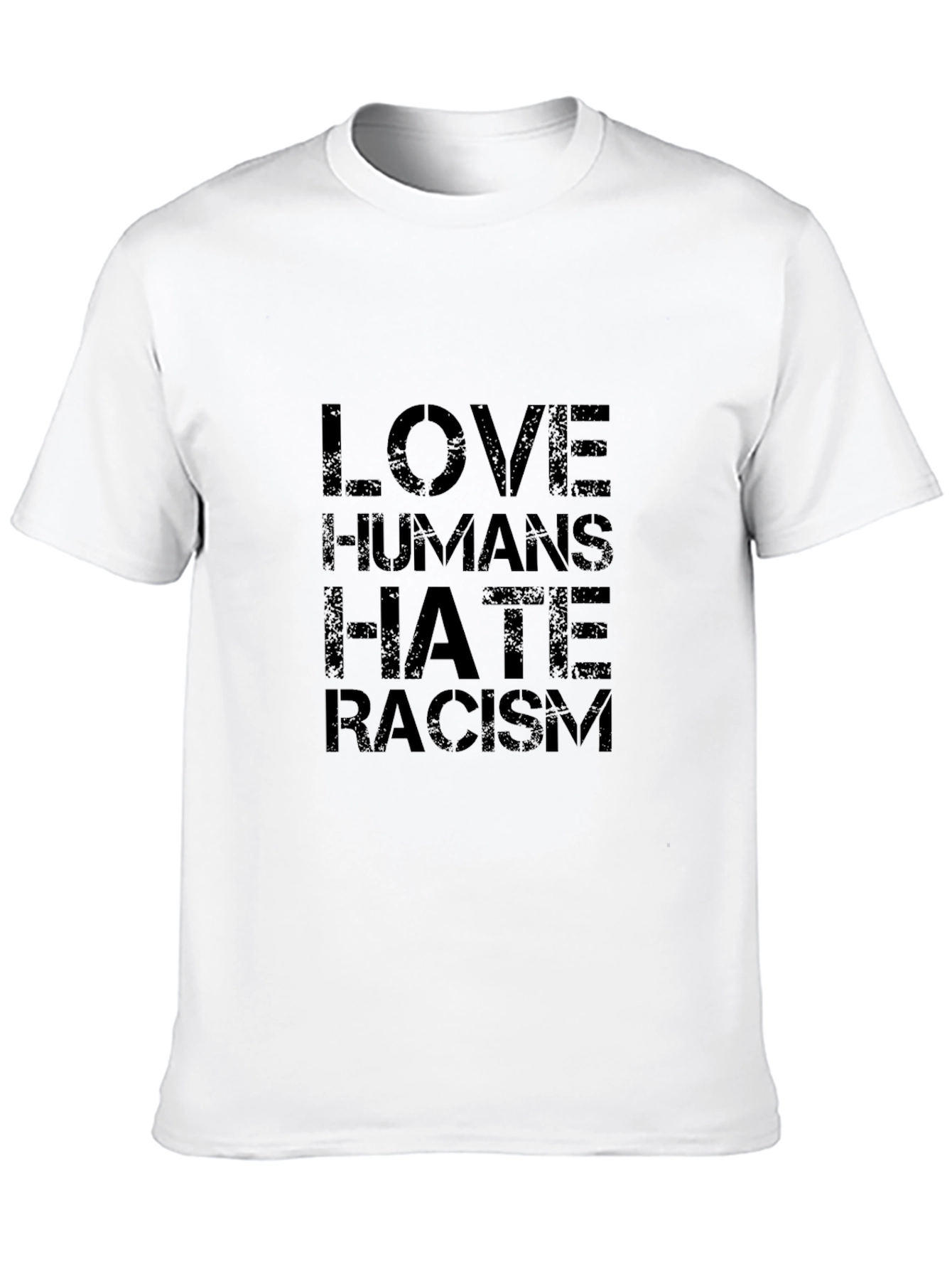 Love Humans Hate Racism Black Graphic T-Shirt