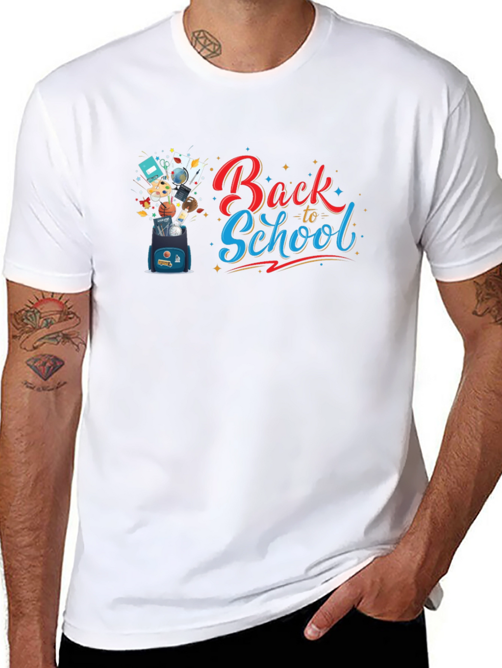 Back to School Graphic Tee - Black Cotton T-Shirt