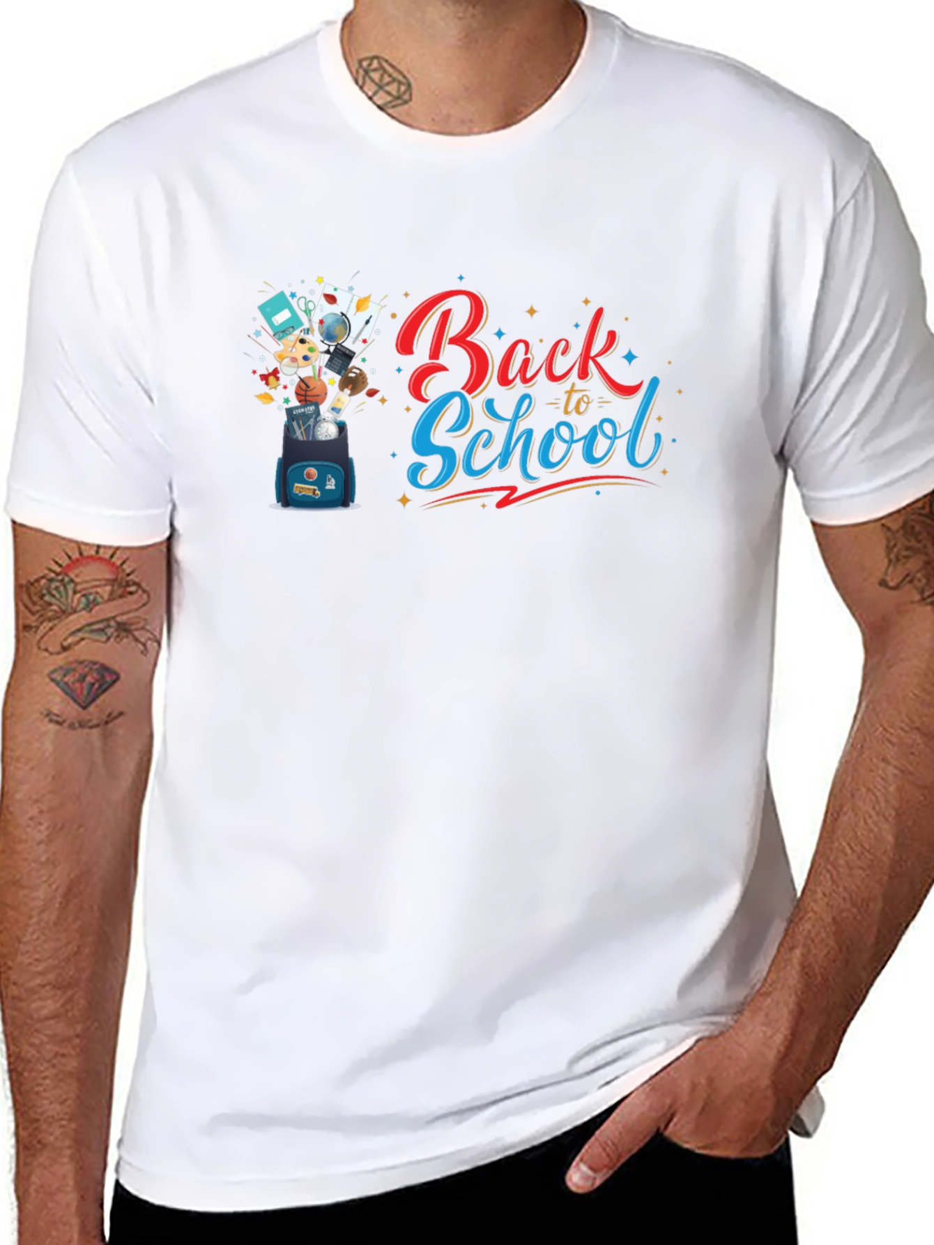 Back to School Graphic Tee - Black Cotton T-Shirt