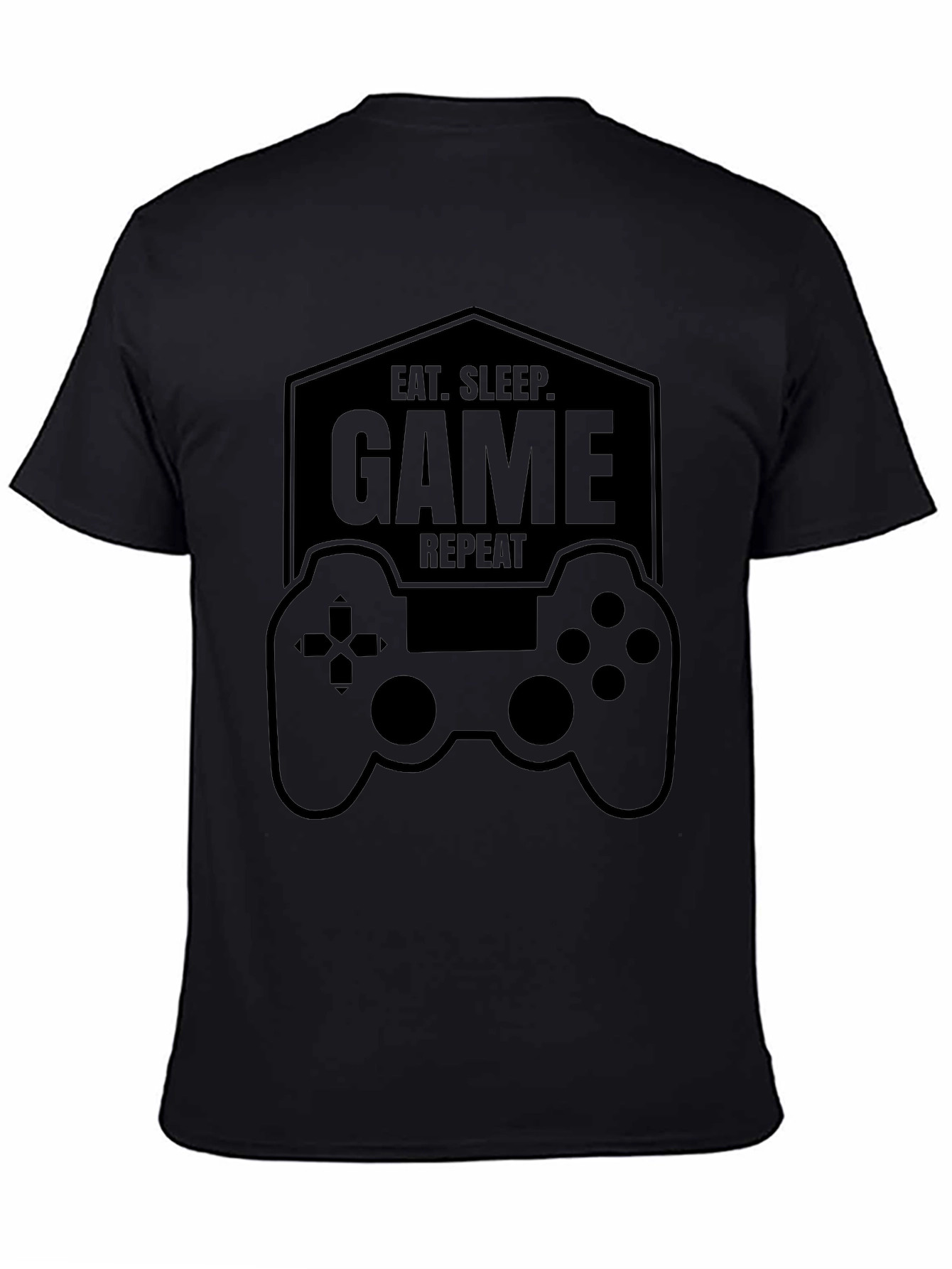 Eat Sleep Game Repeat Black T-Shirt
