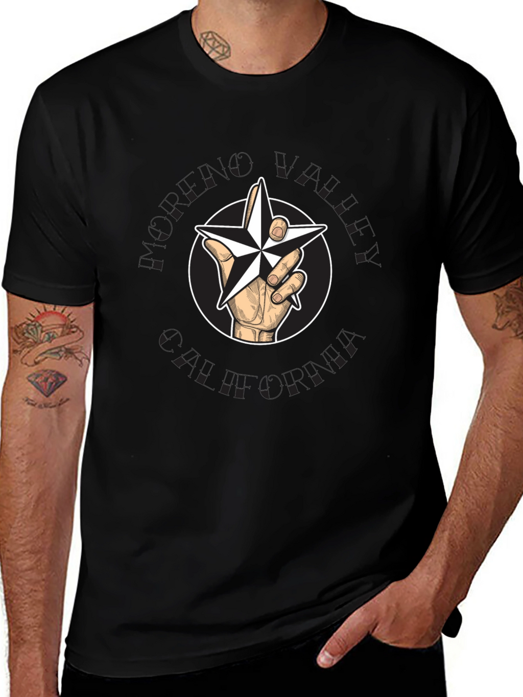 Star Hand Graphic Tee - Modern Style