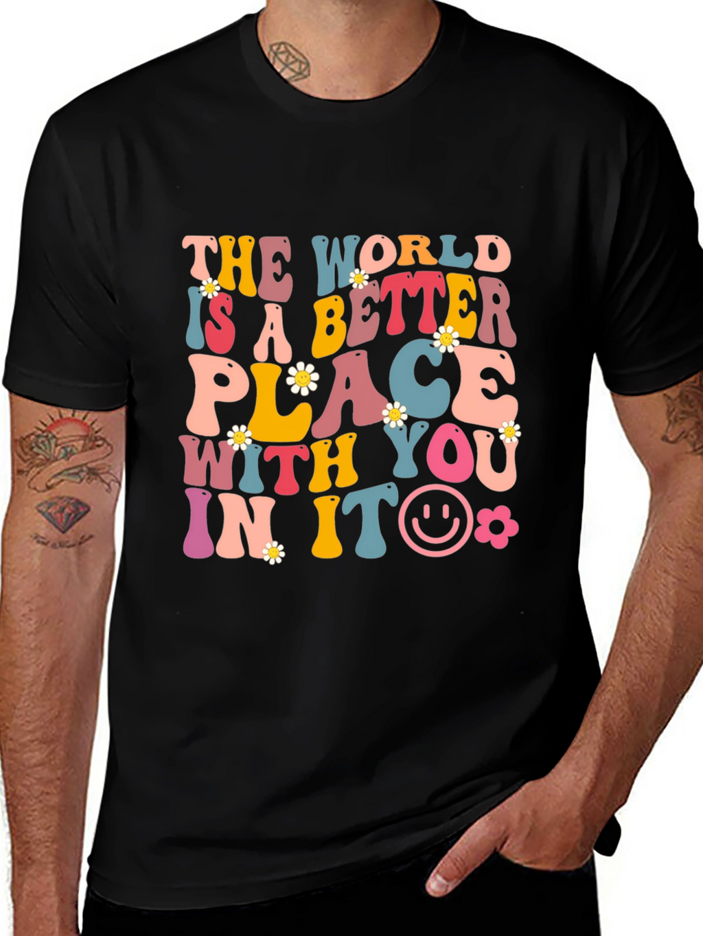 Better Place Graphic Tee - Black Cotton Blend
