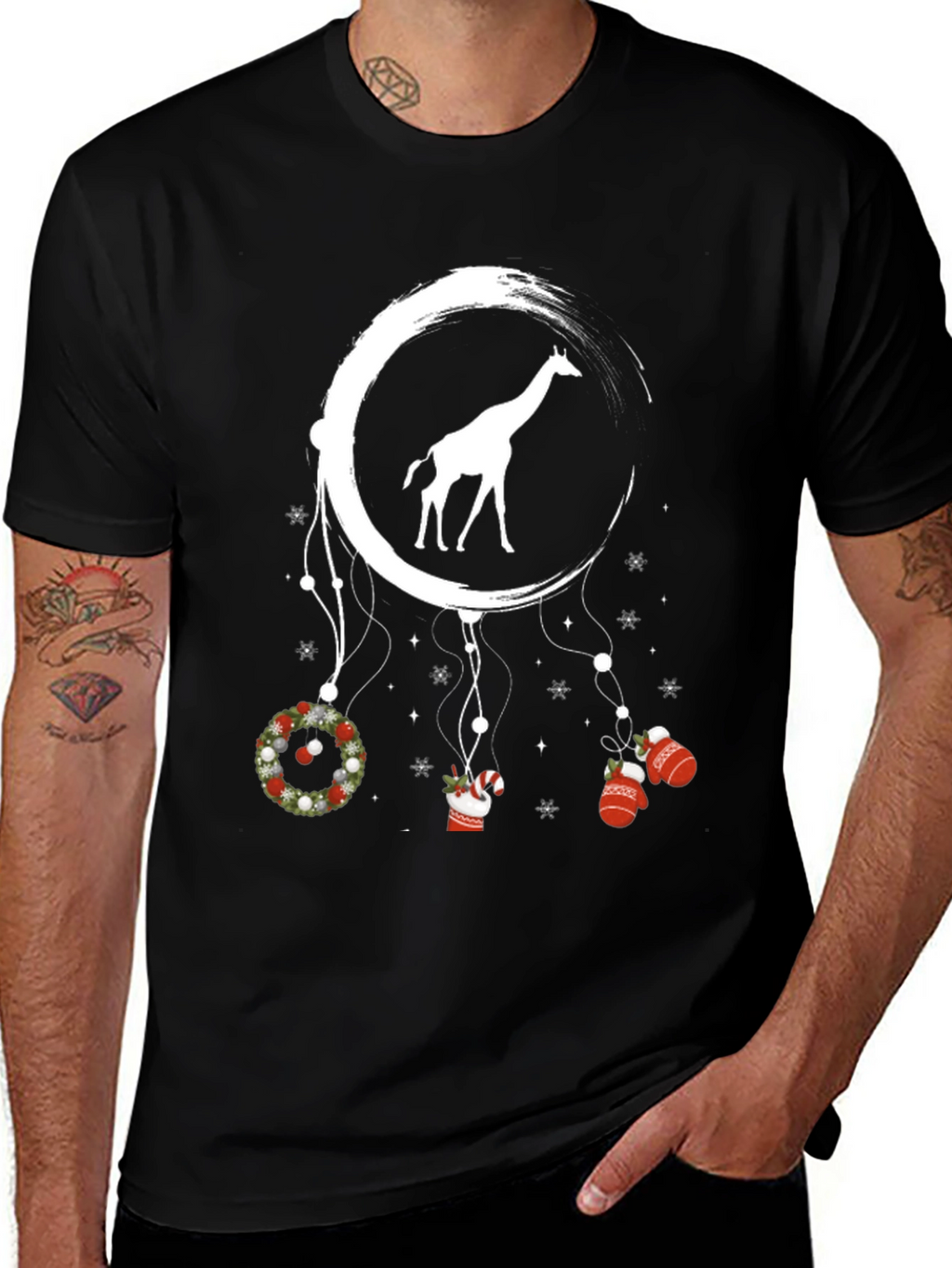 Giraffe Dreamcatcher Christmas T-Shirt