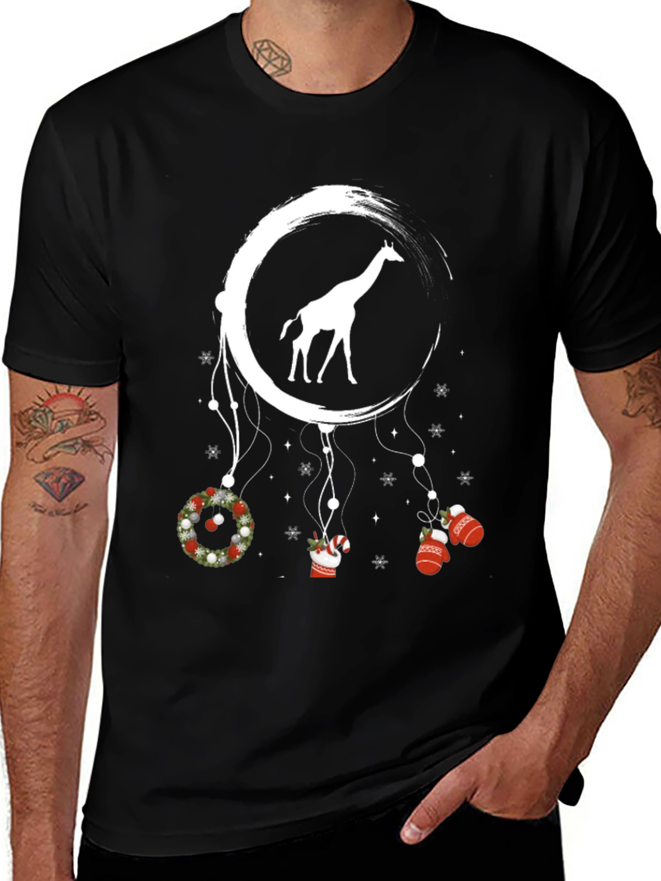 Giraffe Dreamcatcher Christmas T-Shirt