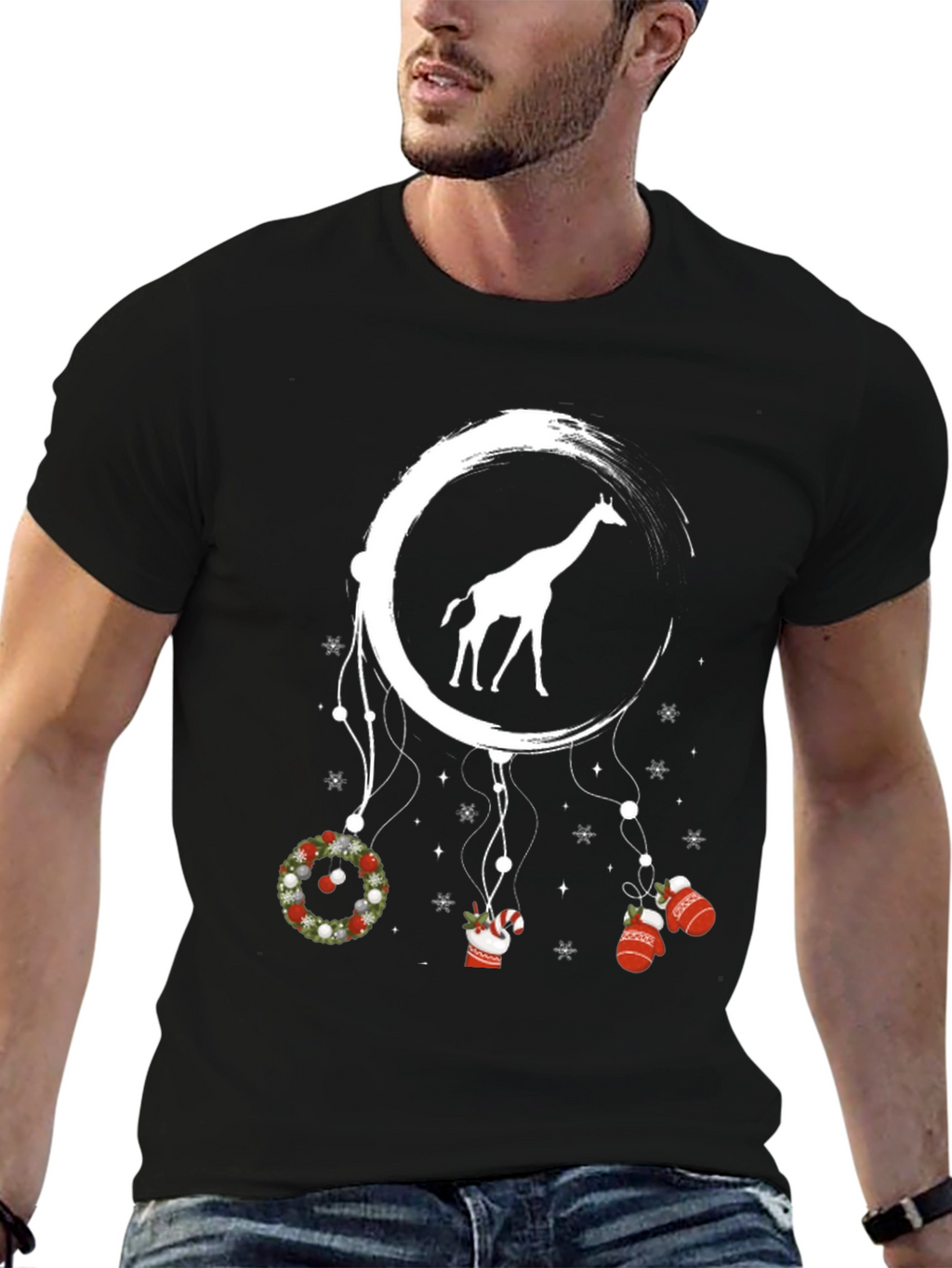 Giraffe Dreamcatcher Christmas T-Shirt