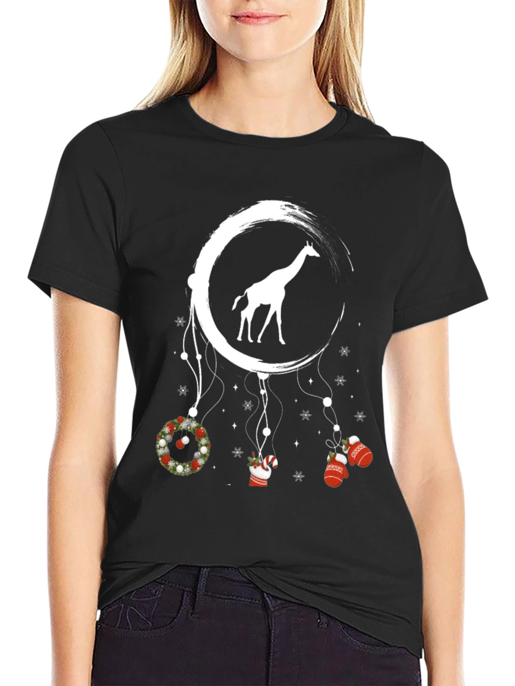 Giraffe Dreamcatcher Christmas T-Shirt