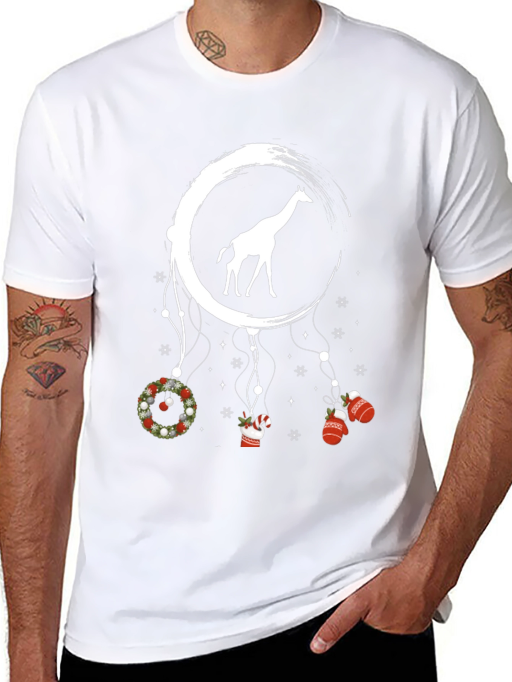 Giraffe Dreamcatcher Christmas T-Shirt