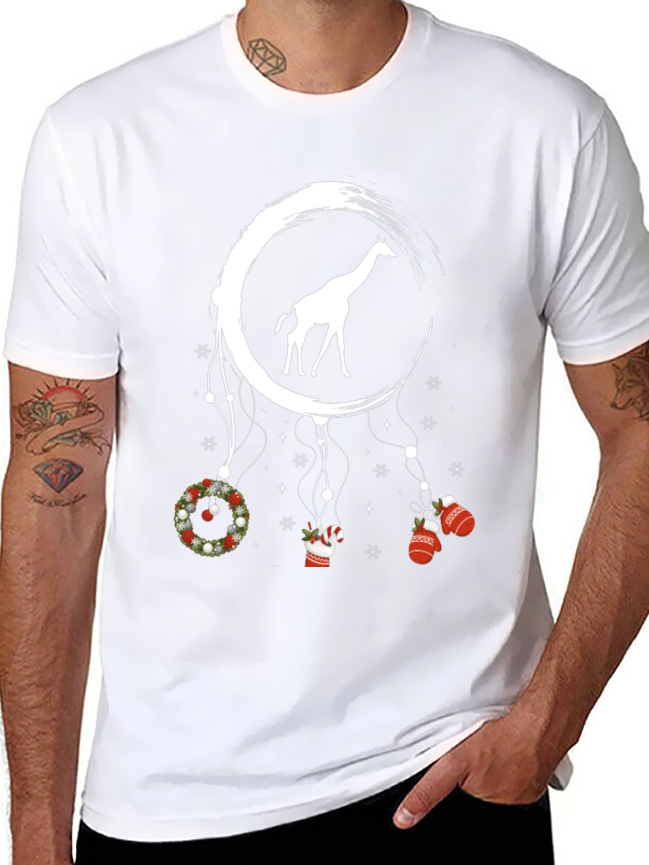 Giraffe Dreamcatcher Christmas T-Shirt