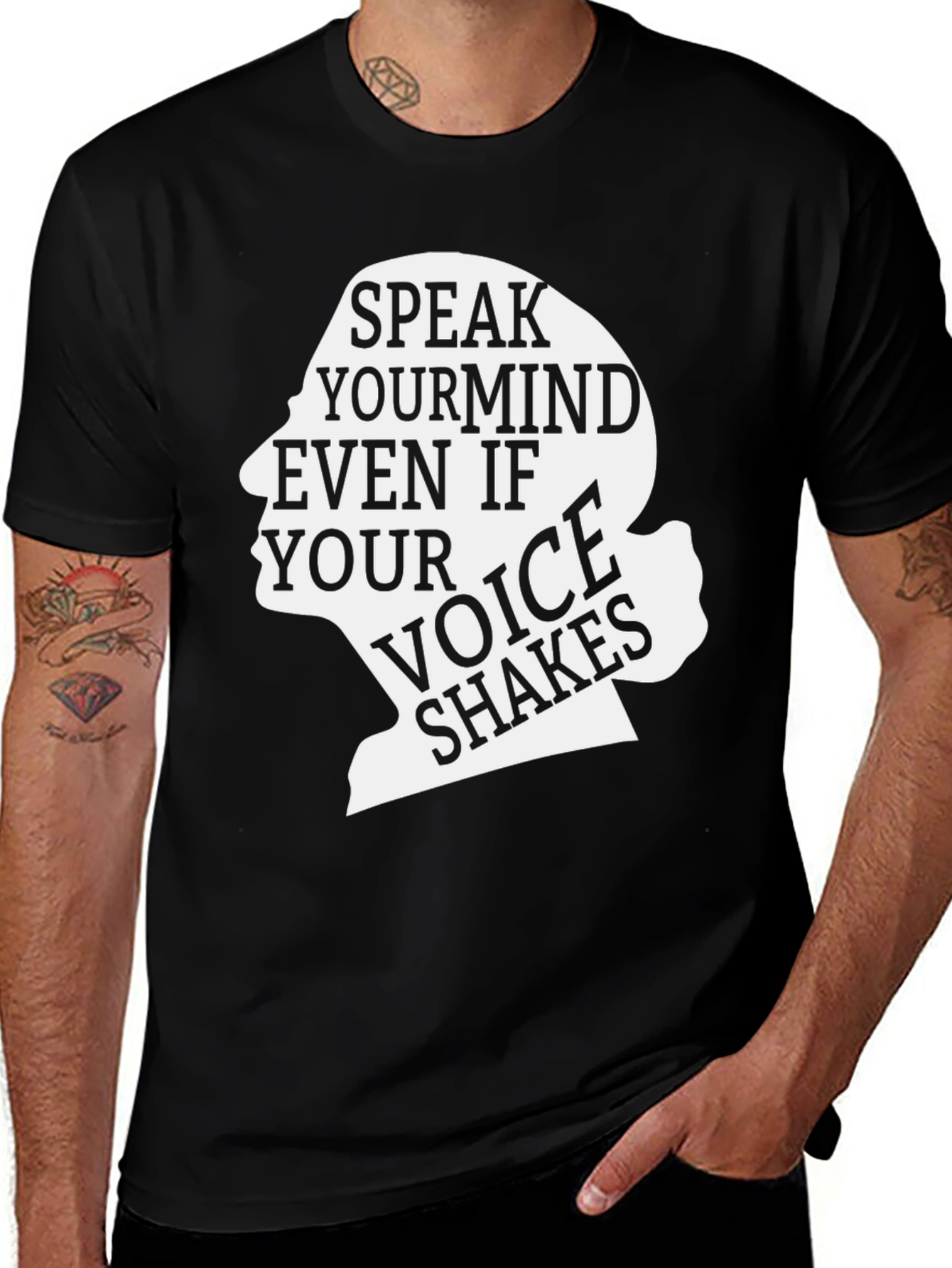 Speak Your Mind Black Graphic Tee - Inspirational T-Shirt