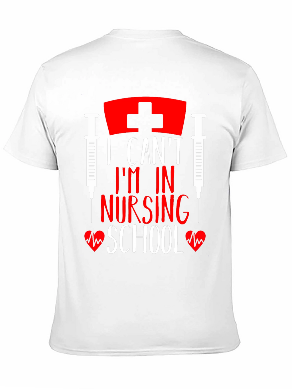 I Cant Im In Nursing School Black T-Shirt