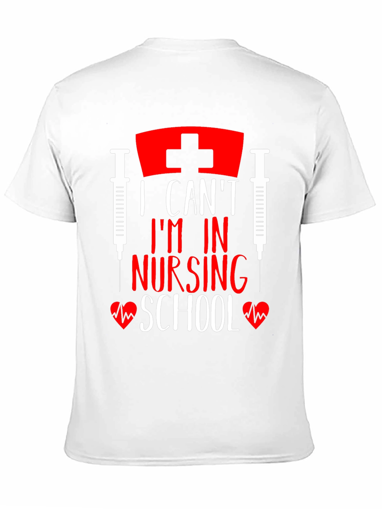 I Cant Im In Nursing School Black T-Shirt